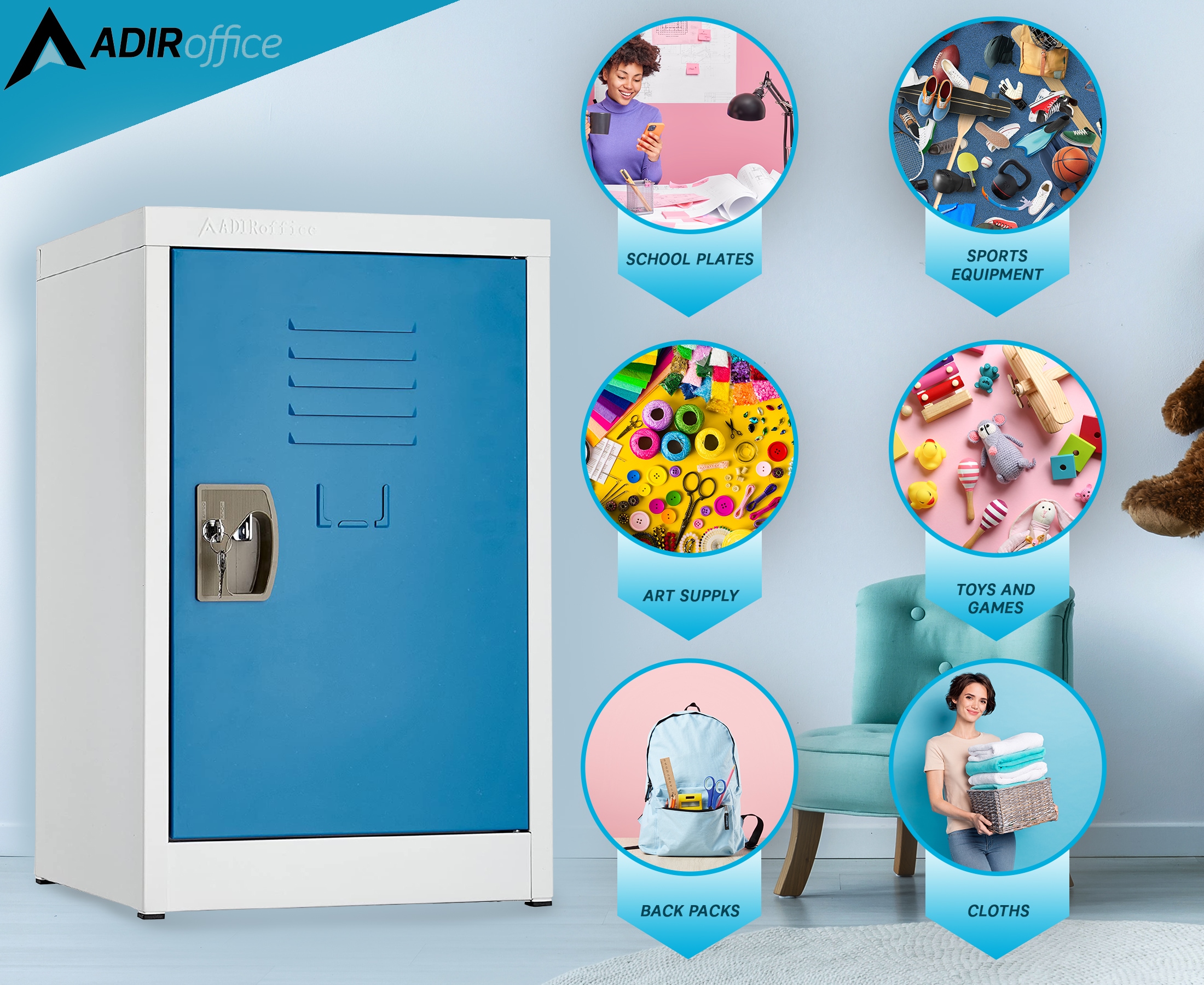 AdirOffice 629-02-BLU-PKG-1 Storage-Lockers - View #8