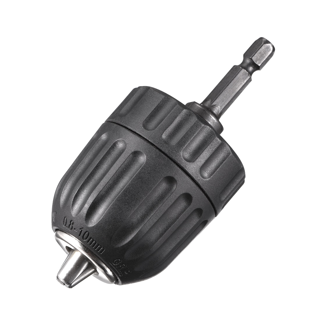 Unique Bargains 3/8 Inch Keyless Drill Chuck Hex Shank Adapter 0.8-10mm 3-Jaw for Impact Driver Cordless Drill Black