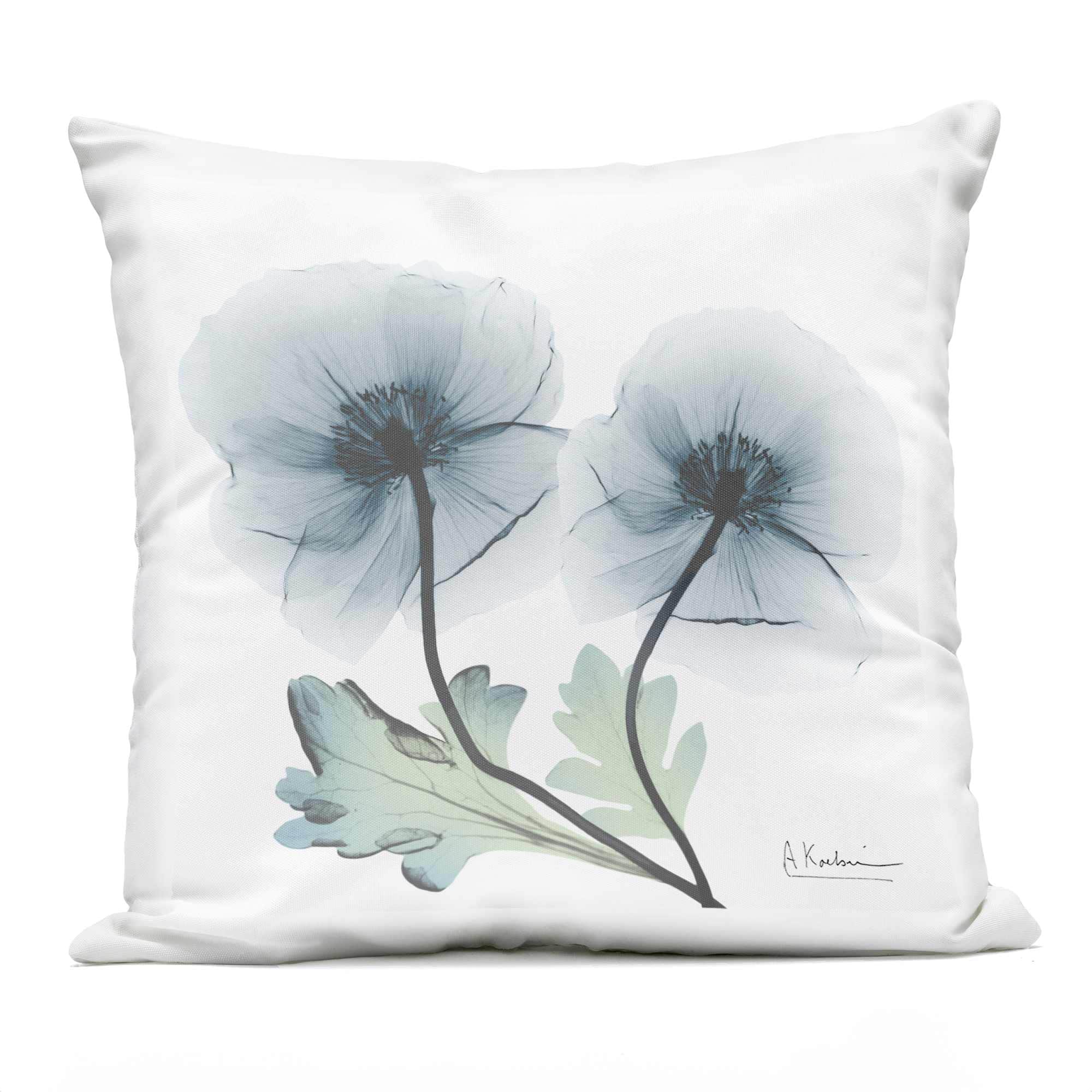 Stupell Industries Sapphire Flower Duo Outdoor Printed Pillow design by  Albert Koetsier in the Outdoor Decorative Pillows department at Lowes.com, image size:900x900
