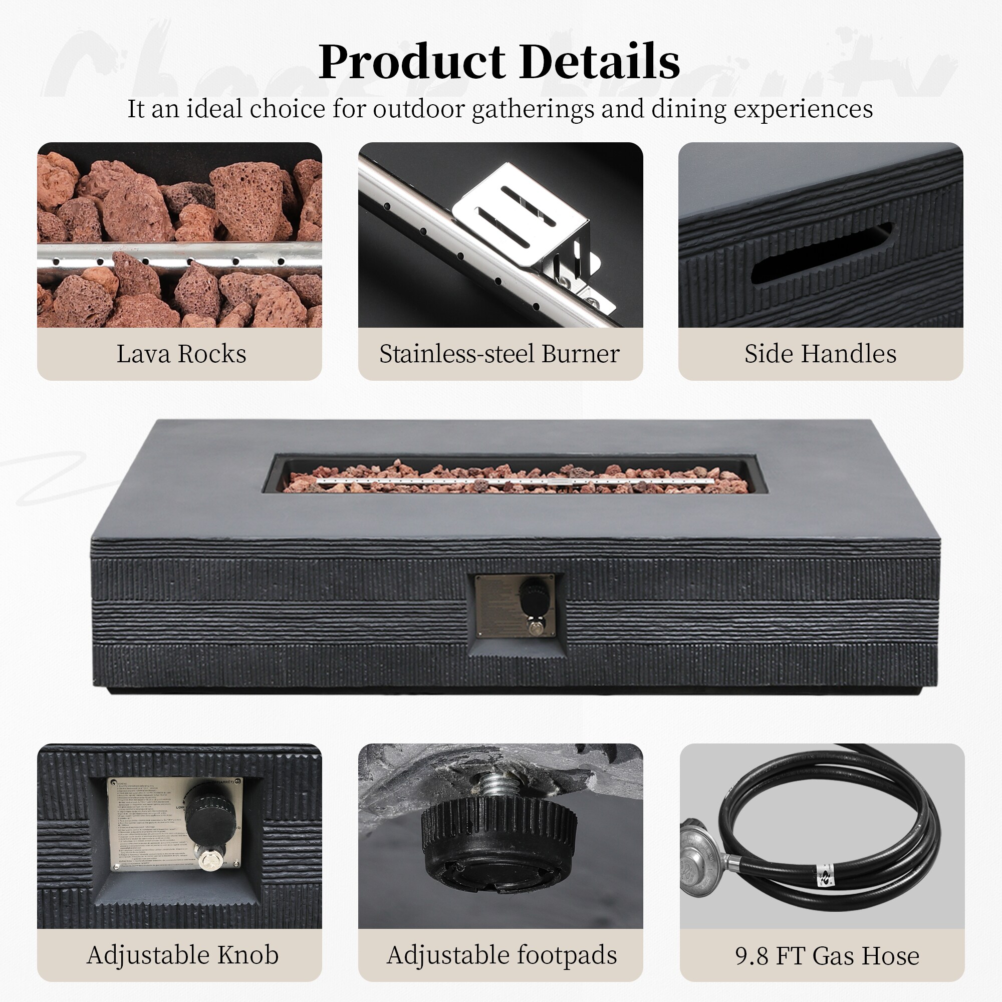 Patio Watcher LS-56MDK-SW-W Outdoor-Gas-Firepits - View #6