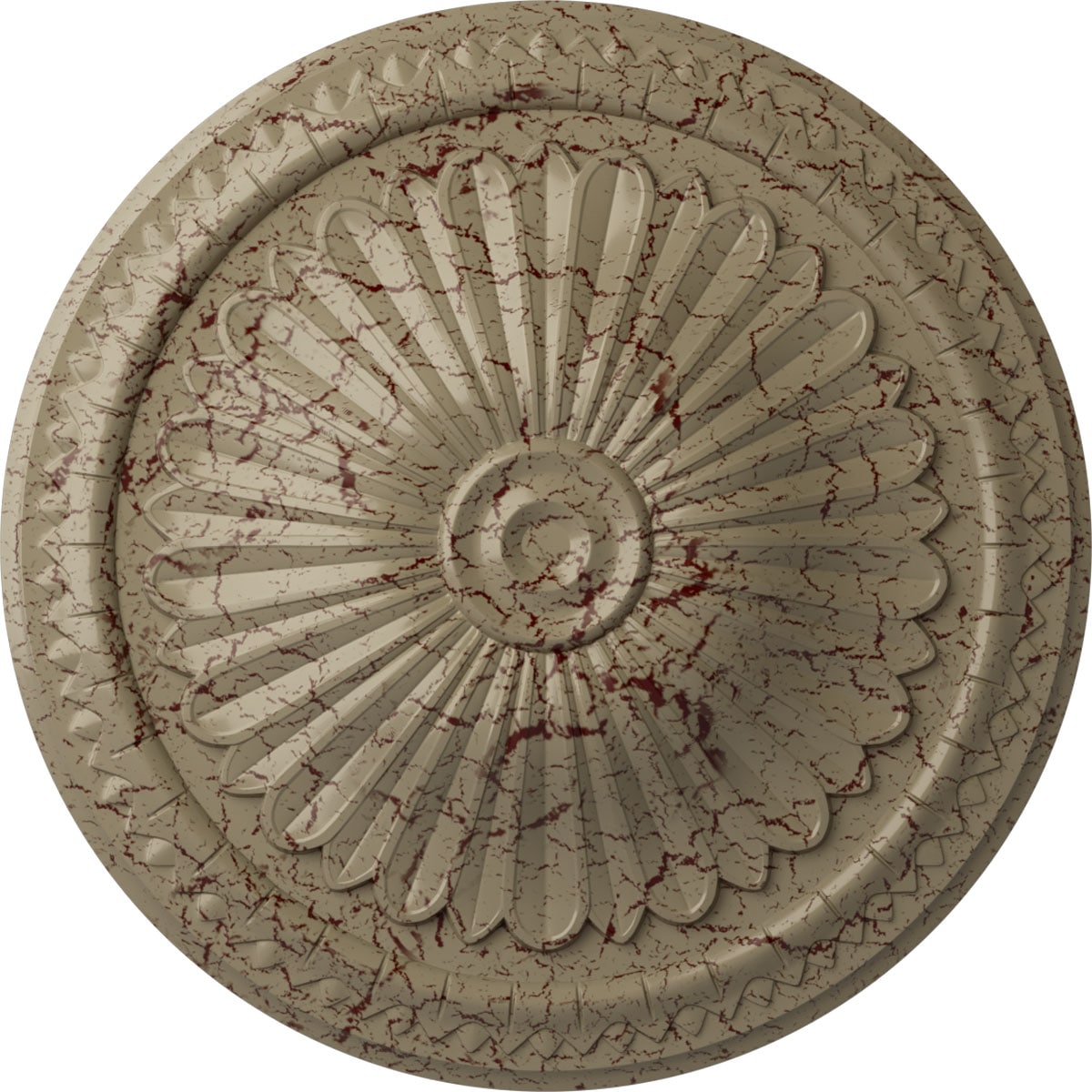 Ekena Millwork CM14AXGDC Alexa 15-in W x 15-in L Painted Gobi Desert Crackle Polyurethane Whole Ceiling Medallion