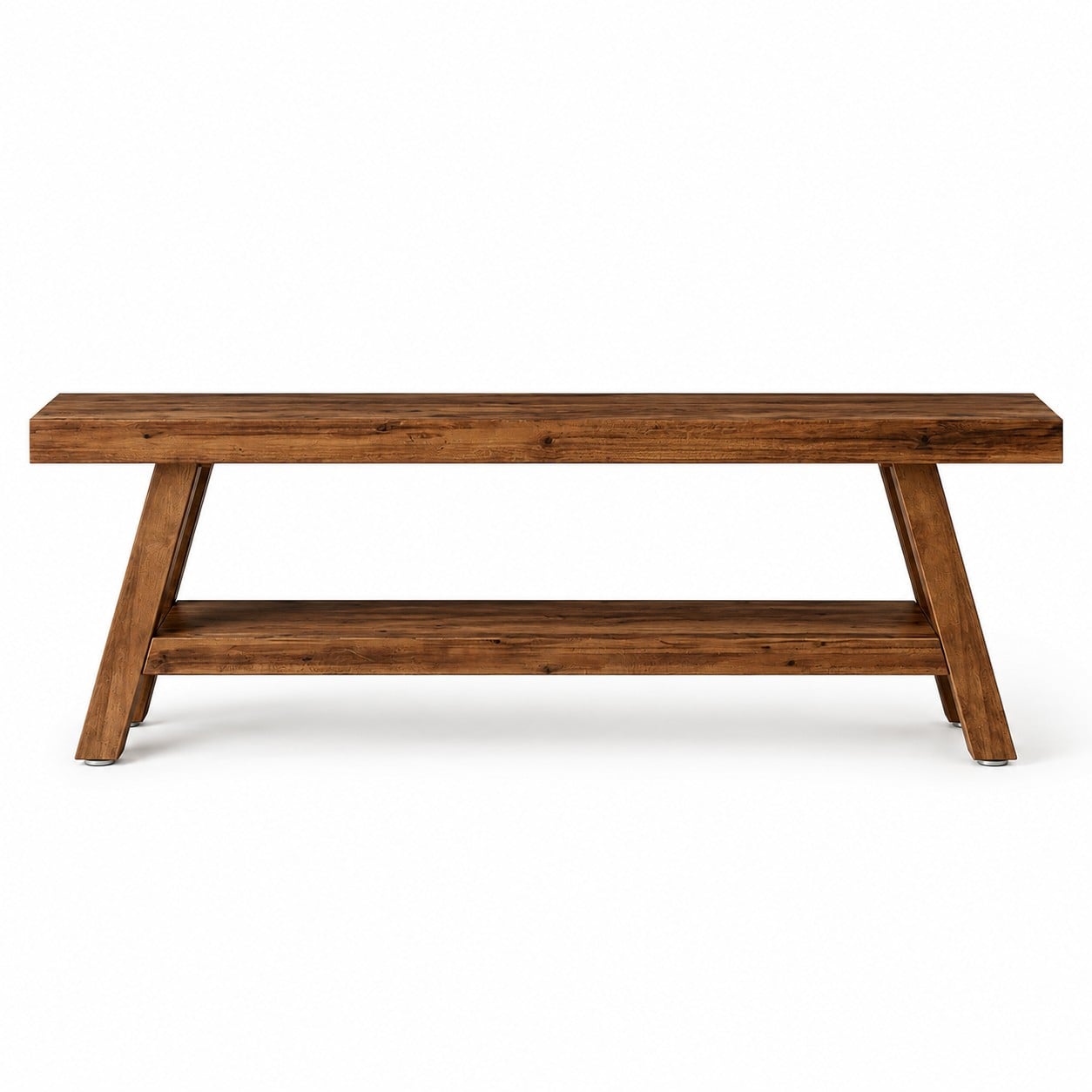 YOSIMFUR 2-Tier Solid Wood Entryway Shoe Bench with Open Storage Shelves Freestanding Hallway Shoe Organizer Rack Multifunctional Shoe Storage Bench for Front Door Hall Home Decor
