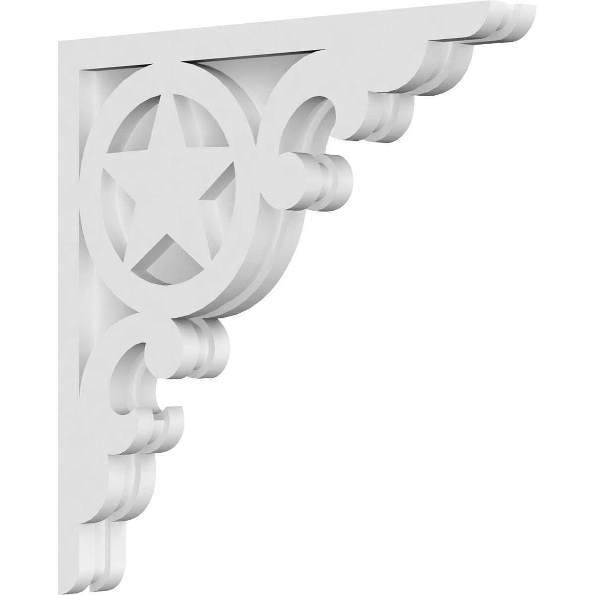 Ekena Millwork CORP01X16X16AU 1.875-in x 16-in x 16-in Austin Unfinished White PVC Paintable Corbel