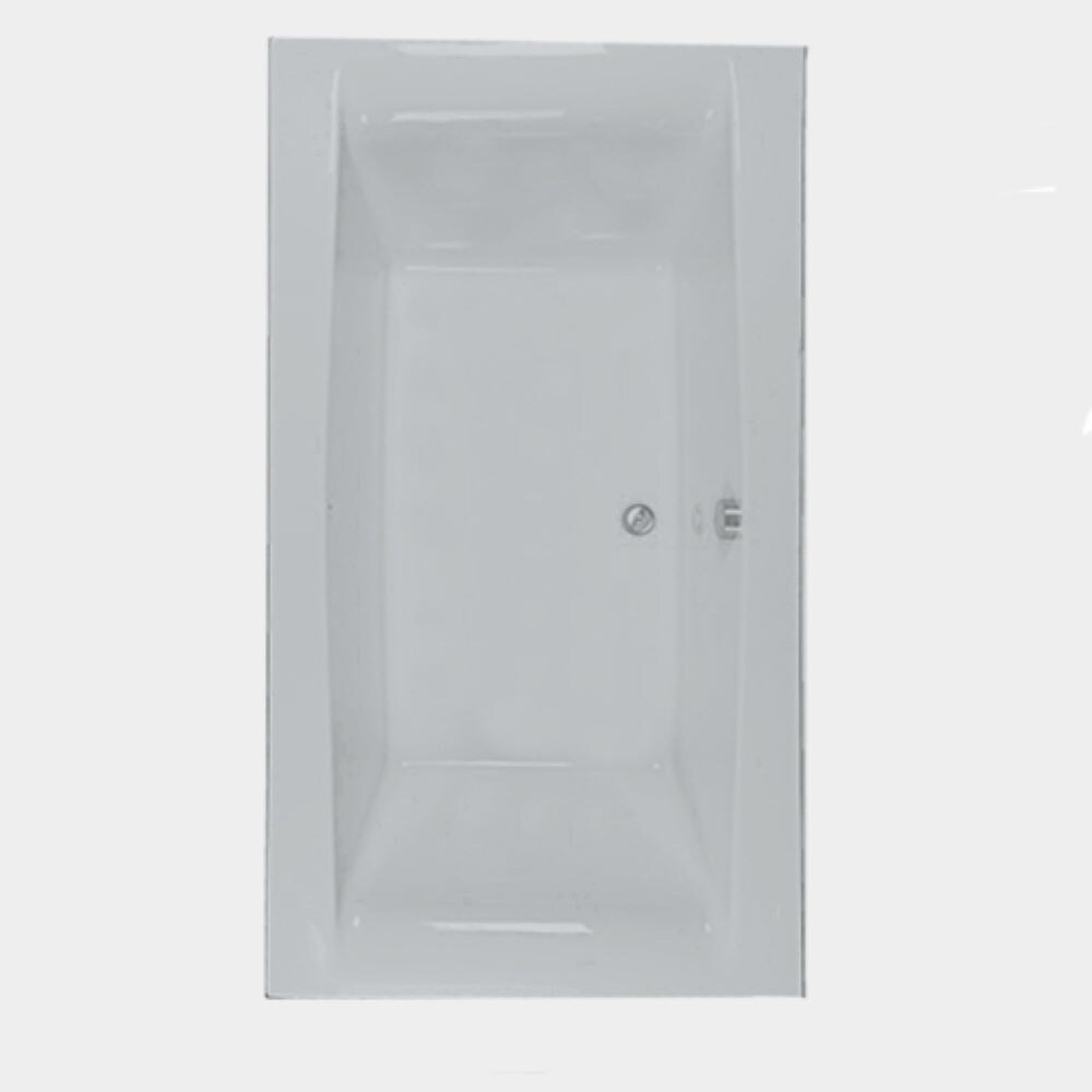WaterTECH S7238 WHITE Designer 38-in x 72-in White Acrylic Rectangular Drop-in Soaking bathtub ( Reversible Drain )