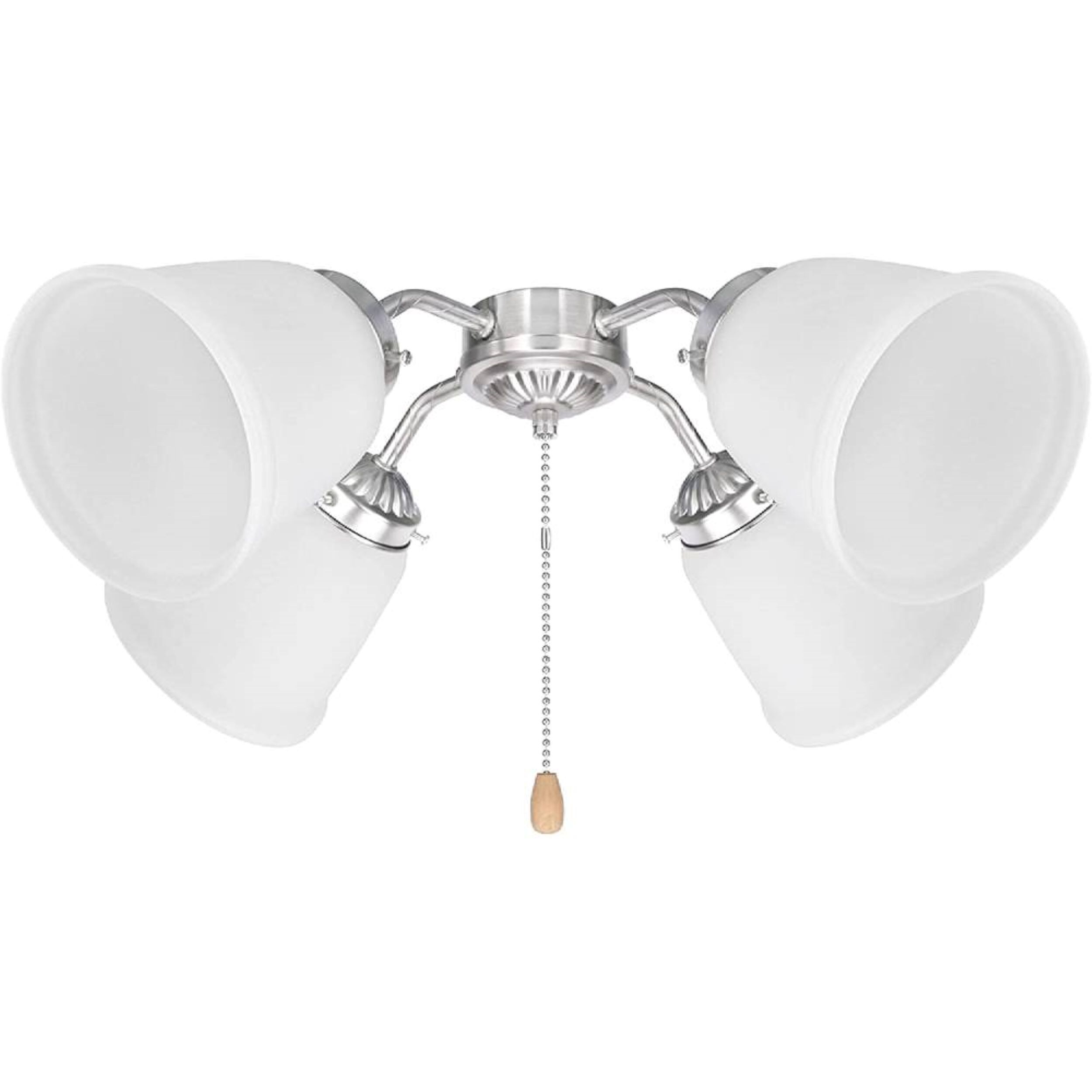 White Frosted Glass Bell Shaped Replacement Shades, 4-Pack