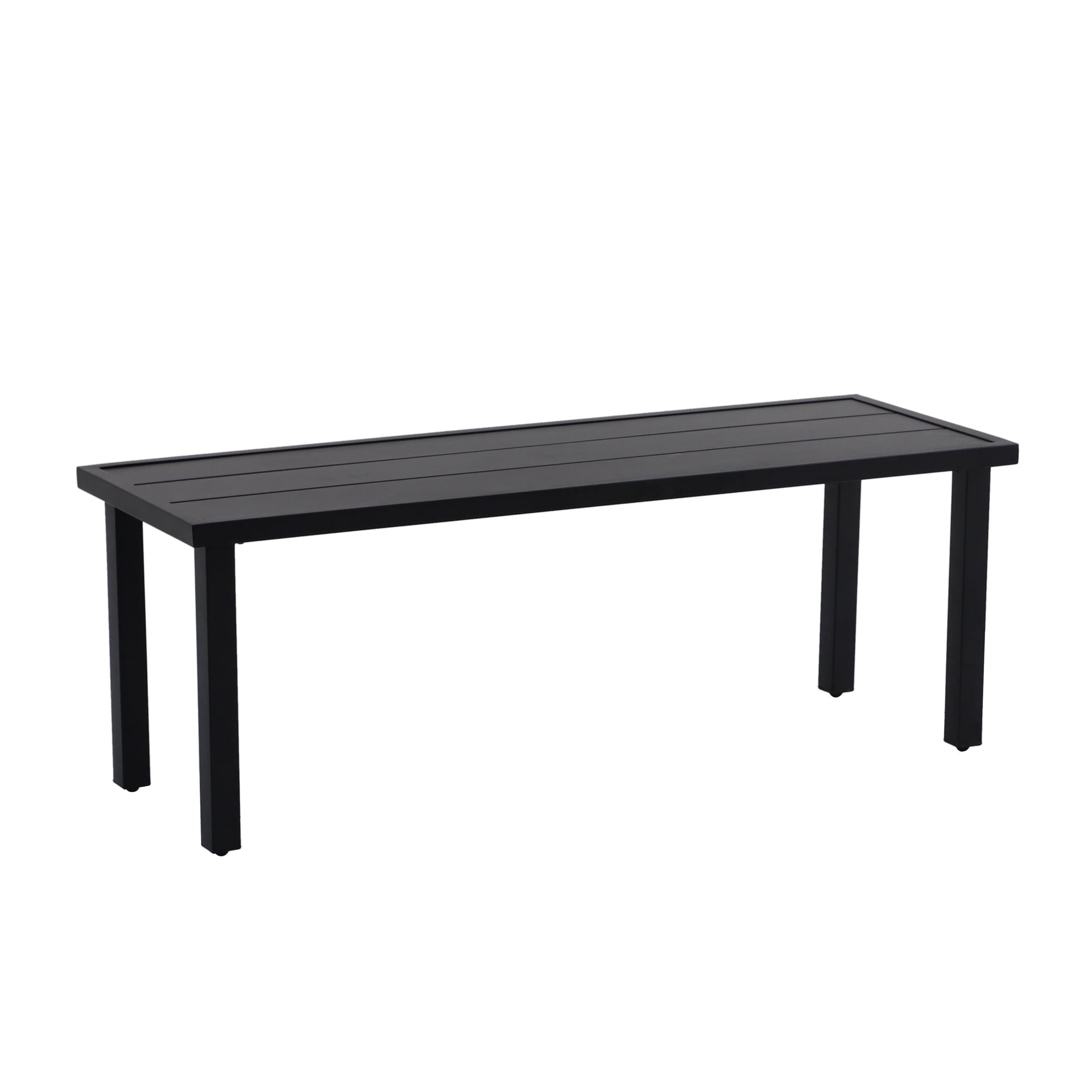 Style Selections FZS60628L Pelham Bay 48-in W x 17.52-in H Black Steel Dining Bench