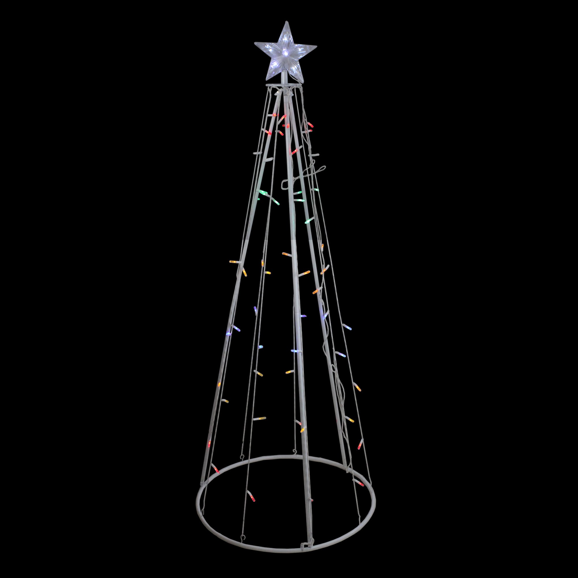 5' Traditional Multi-Color LED Lighted Outdoor Christmas Cone Tree