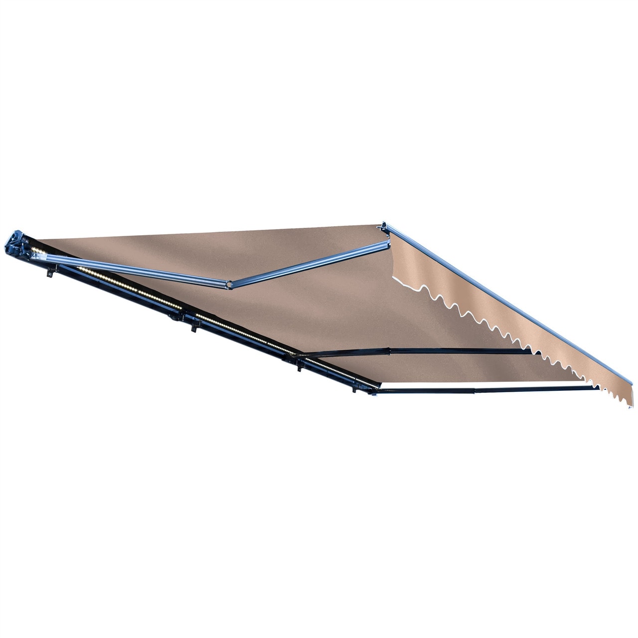 ALEKO AWCL13X10SAND31-LO 156-Inches Wide x 120-Inches Projection x 10-Inches Height Metal Sand Solid Motorized Retractable Patio Awning