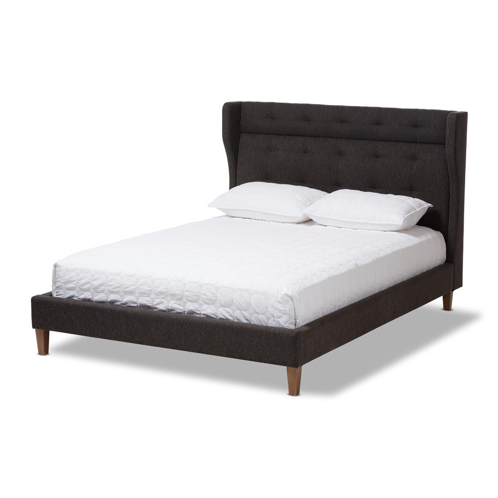 Baxton Studio Casper Charcoal Full Upholstered Platform Bed at