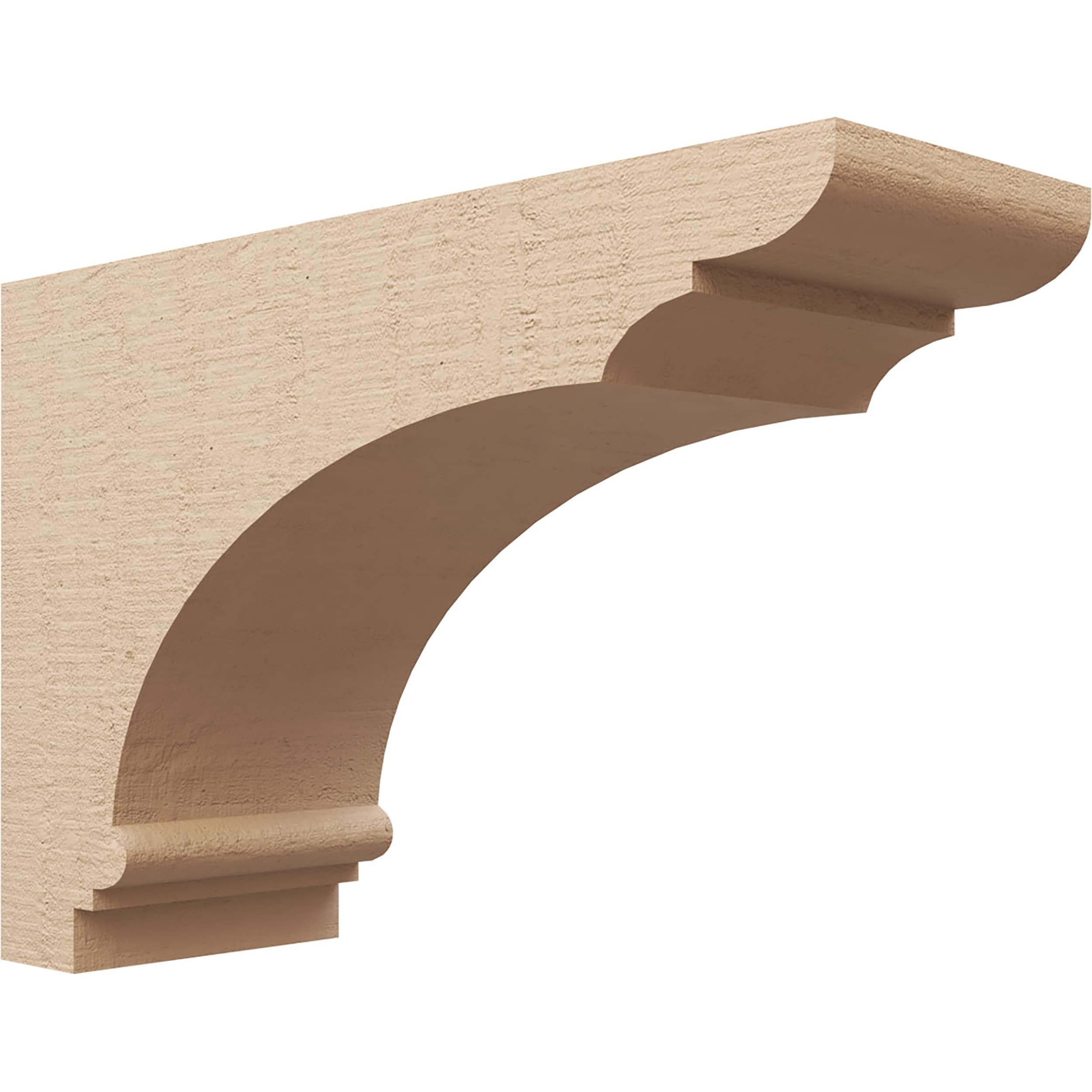 Ekena Millwork CORU08X24X16HUGRCPR 8-in x 24-in x 16-in Rough Cedar Woodgrain TimberThane Primed Urethane Paintable/Stainable Corbel