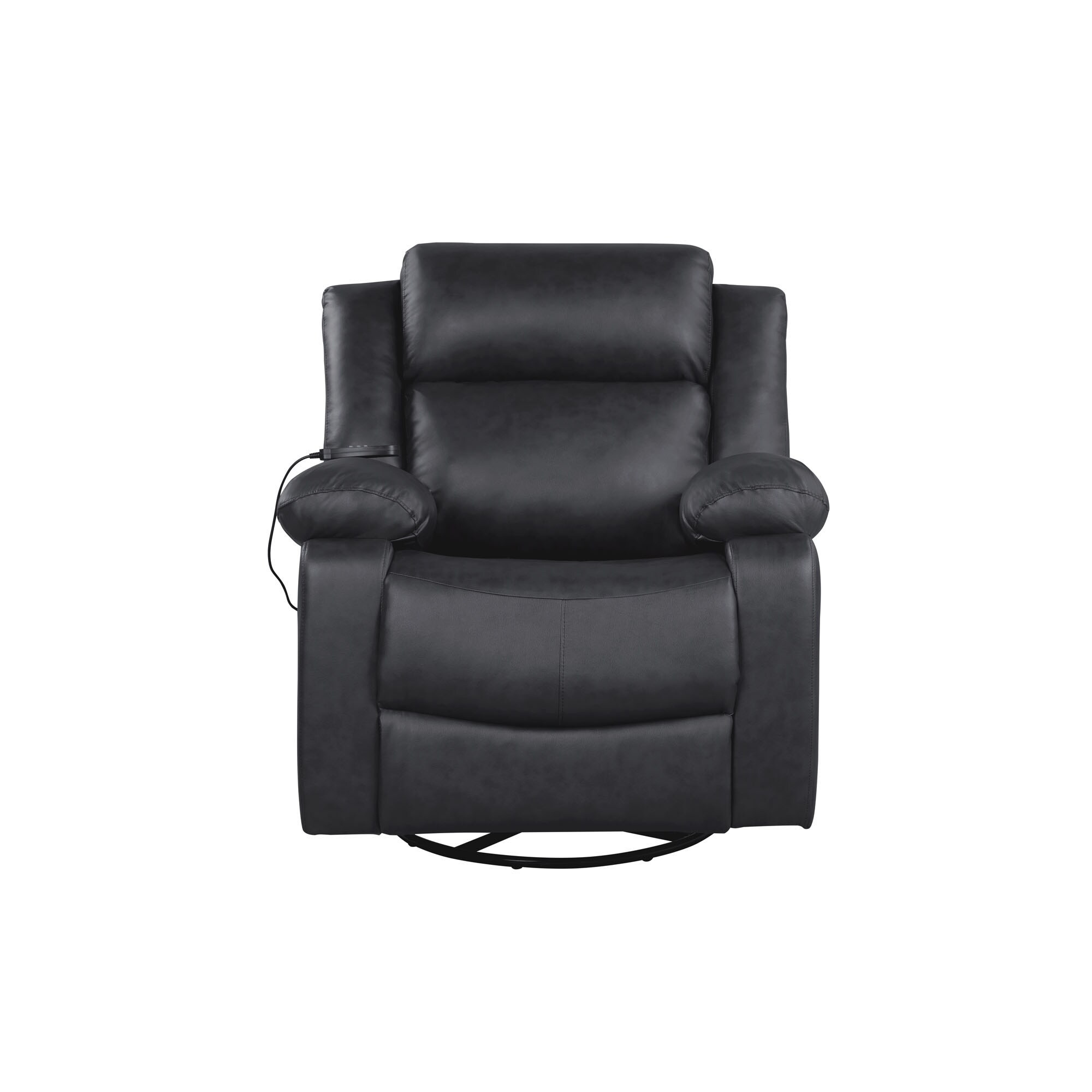 Lifestyle Solutions RRMXMLP2001 Black Polyester Upholstered Swivel Recliner with Lift Assistance