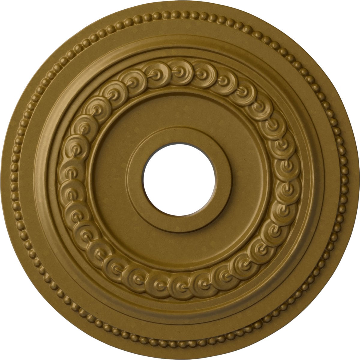 Ekena Millwork CM18OL1GLS Oldham 18-in W x 18-in L Painted Gold Polyurethane Whole Ceiling Medallion