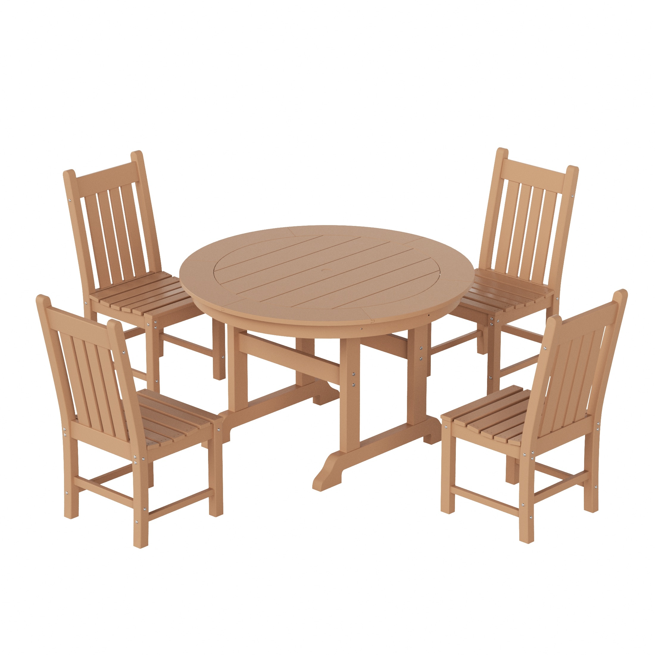 Teak Armless Outdoor Patio Dining Chair