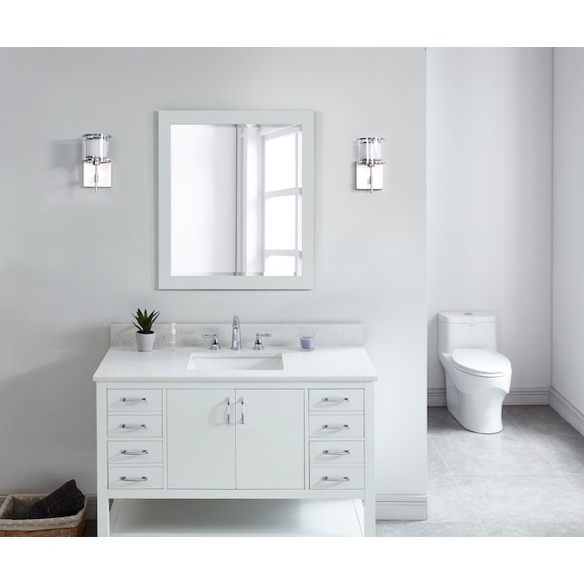 Single Sink Bathroom Vanity Top, Bestview 49 In Carrara White Quartz Single Sink Bathroom Vanity Top