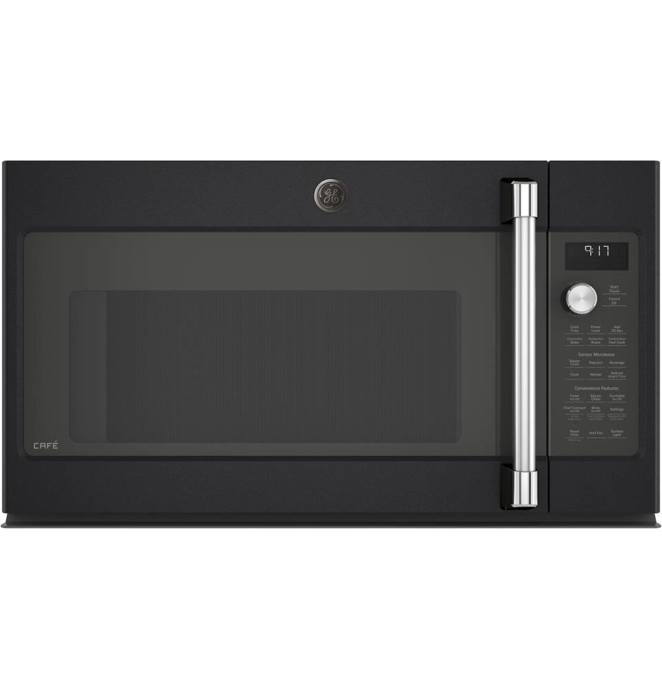 GE CVM9179ELDS Cafe 1.7-cu ft 950-Watt Smart Over-the-Range Convection Microwave with Sensor Cooking (Black Slate)