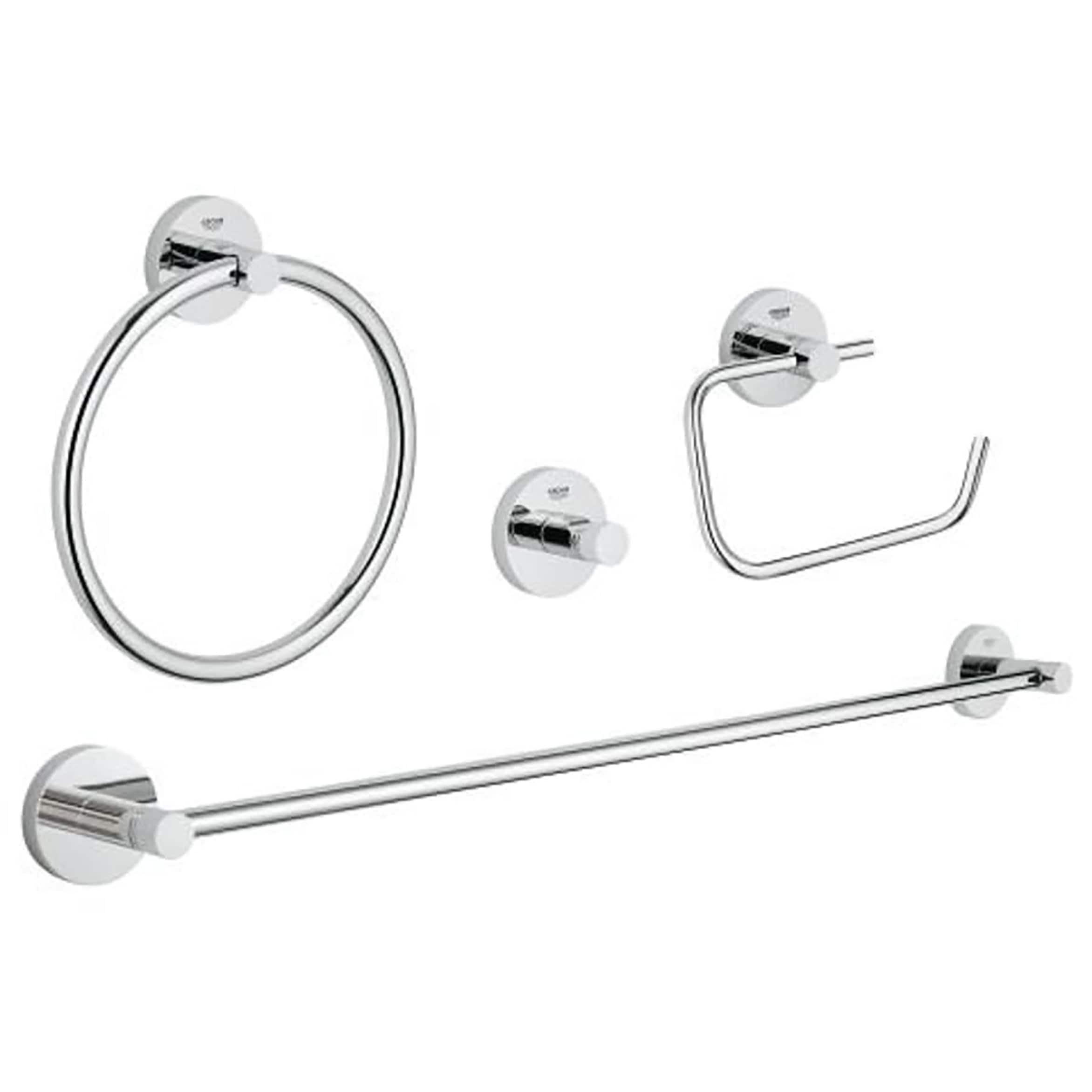 Gedy ELBA1200 Elba Modern Bathroom Accessories Set, Chrome