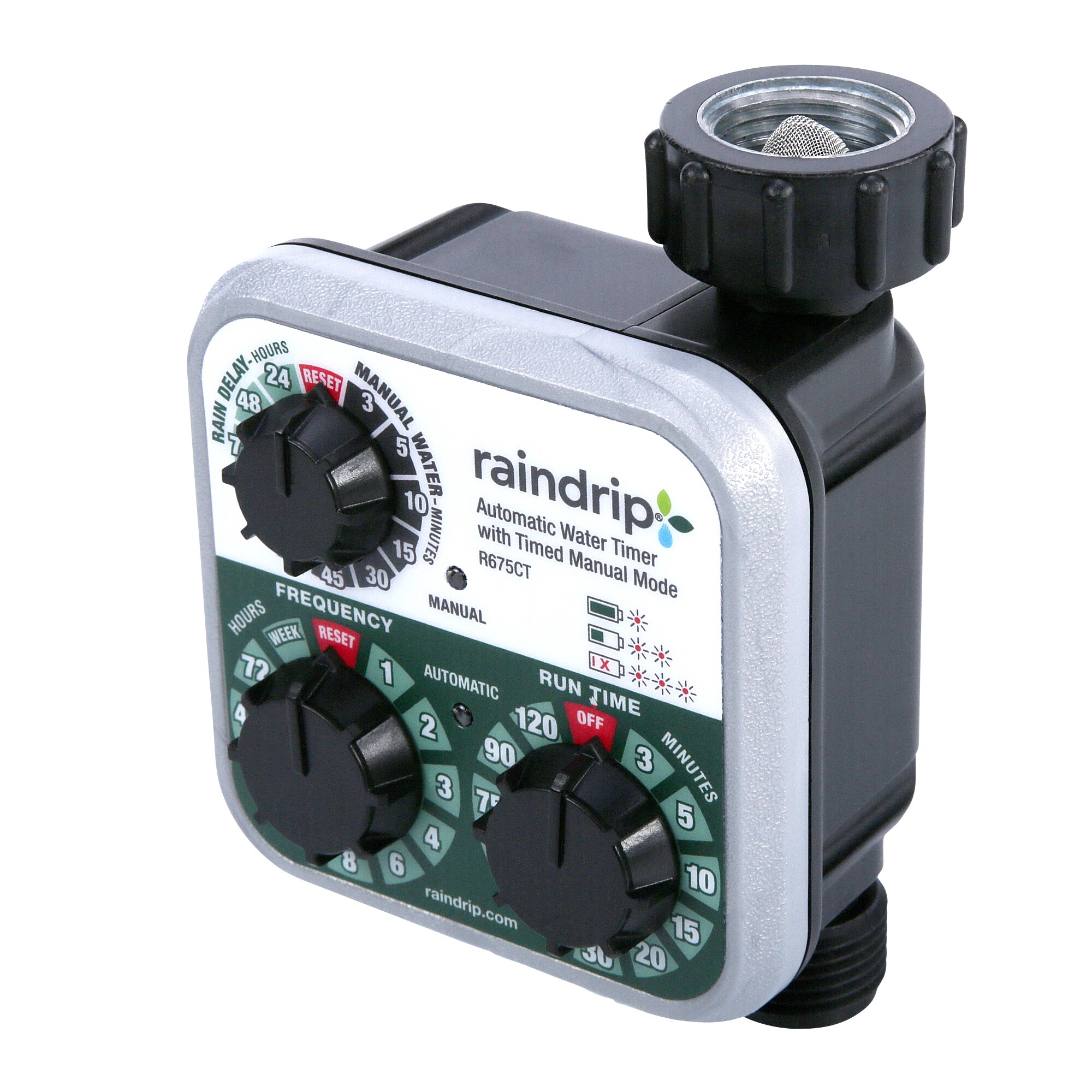 Raindrip Automatic Watering Kit with Timer for Containers and Hanging Baskets, Tubing Stakes, Fittings, Timer Included