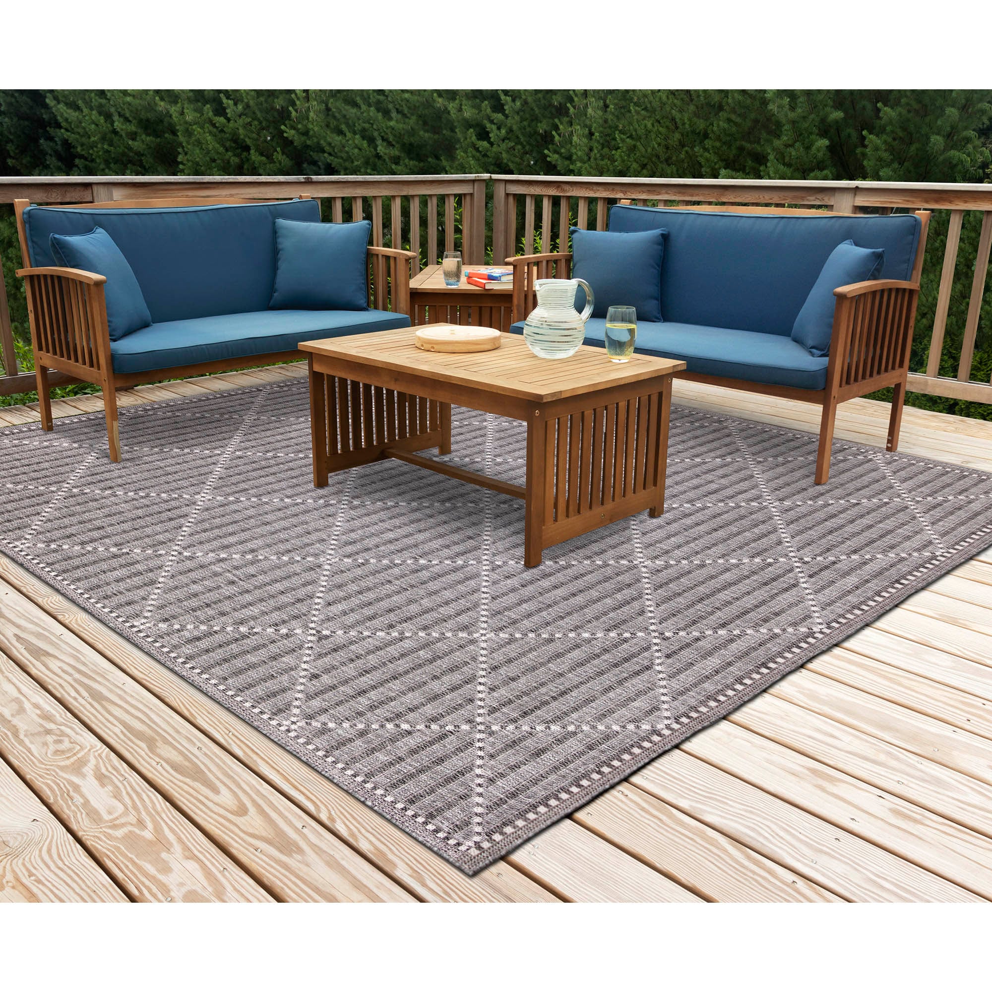 Liora Manne MAUR8822517 Malibu 2 x 8 (ft) Loomed Polypropylene Clay Rectangular Indoor/Outdoor Geometric Runner rug