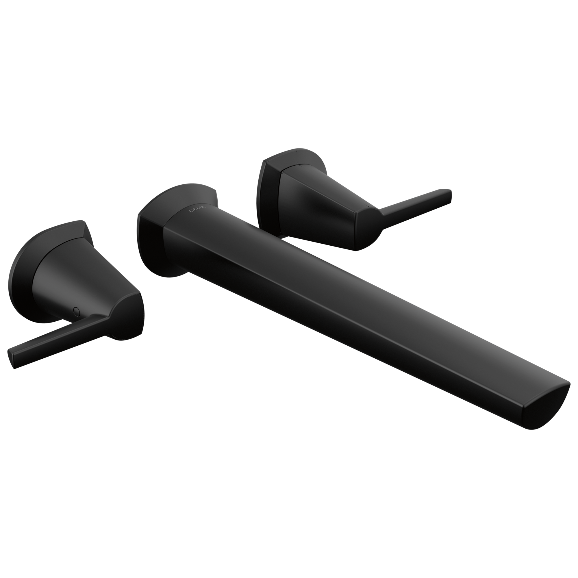 Delta Galeon Matte Black 2-handle Wall-mount Low-arc Bathtub