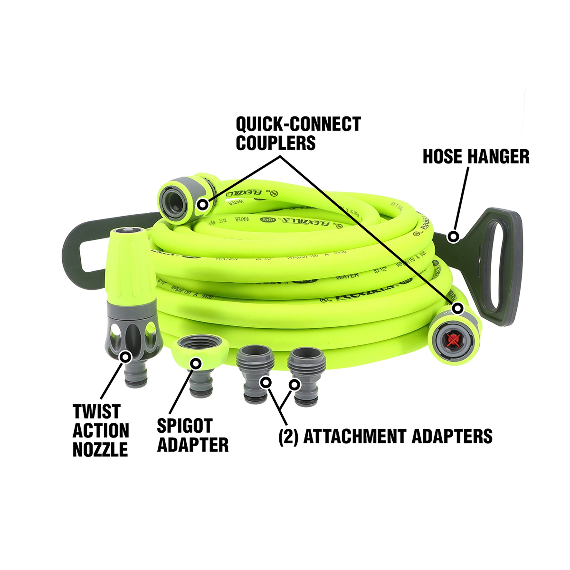 Flexzilla Quick-Connect Kit 1/2-in x 50-ft Premium-Duty Kink