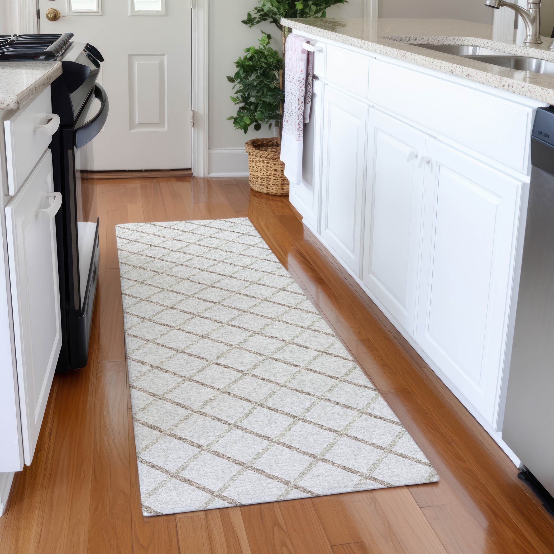 Addison Rugs AMF140IV2X8 Mayfield AMF140IV 2 x 7 (ft) Loomed Polyester Ivory Rectangular Indoor Geometric Machine washable Area rug