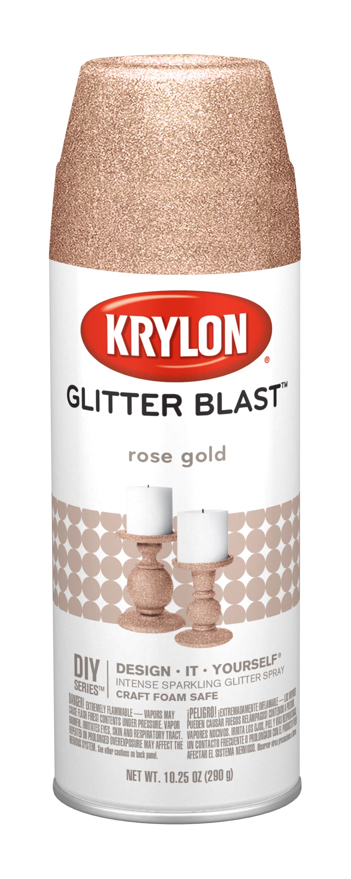 Rust-Oleum 344697 Specialty Glitter Spray Paint, 10.25 oz, Rose Gold