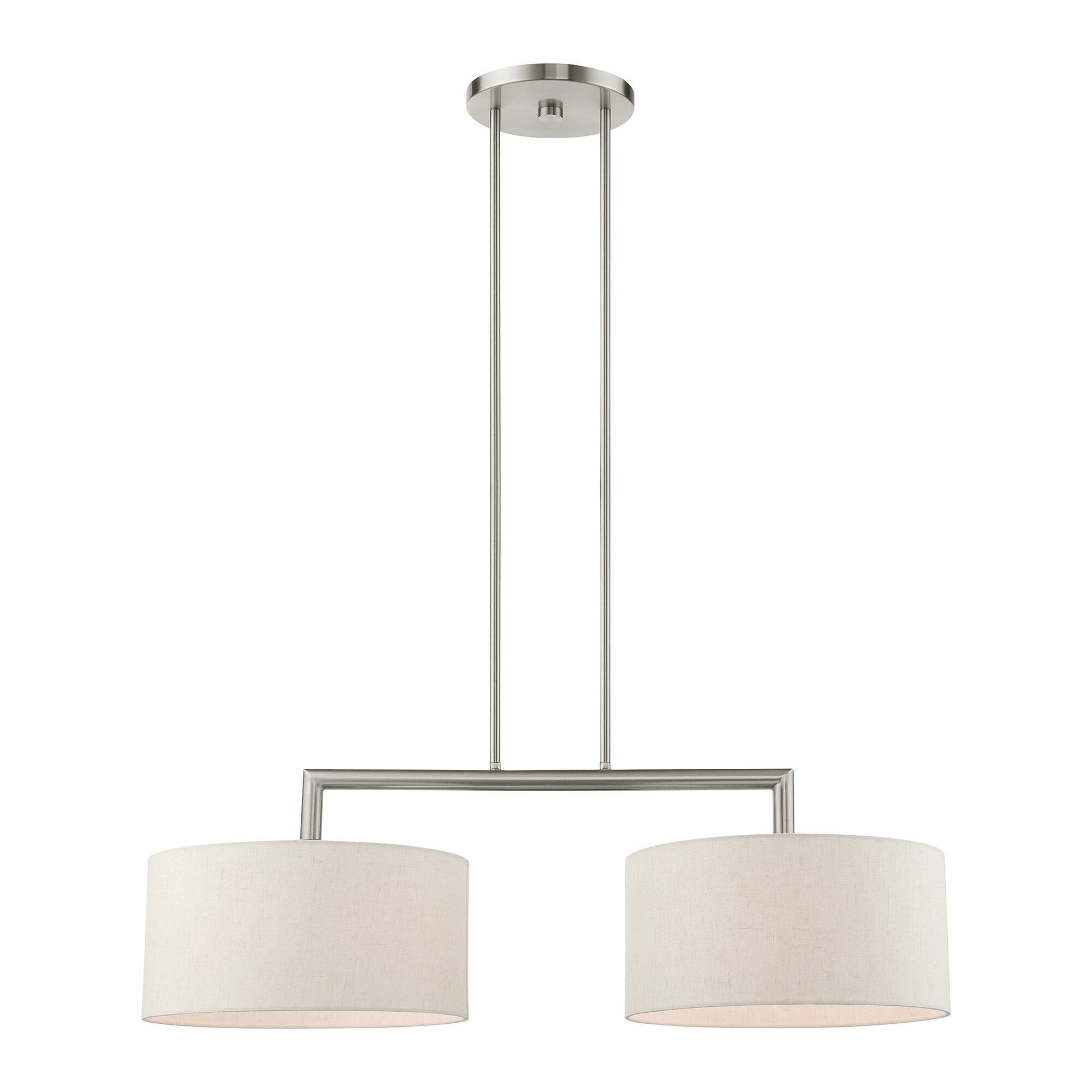 Livex Lighting 49292-91 Meridian 2 -Light Brushed Nickel Mid-century For Use in Bathrooms, Bedrooms, Dining Rooms, Foyers, Kitchens, Living Rooms Chandelier