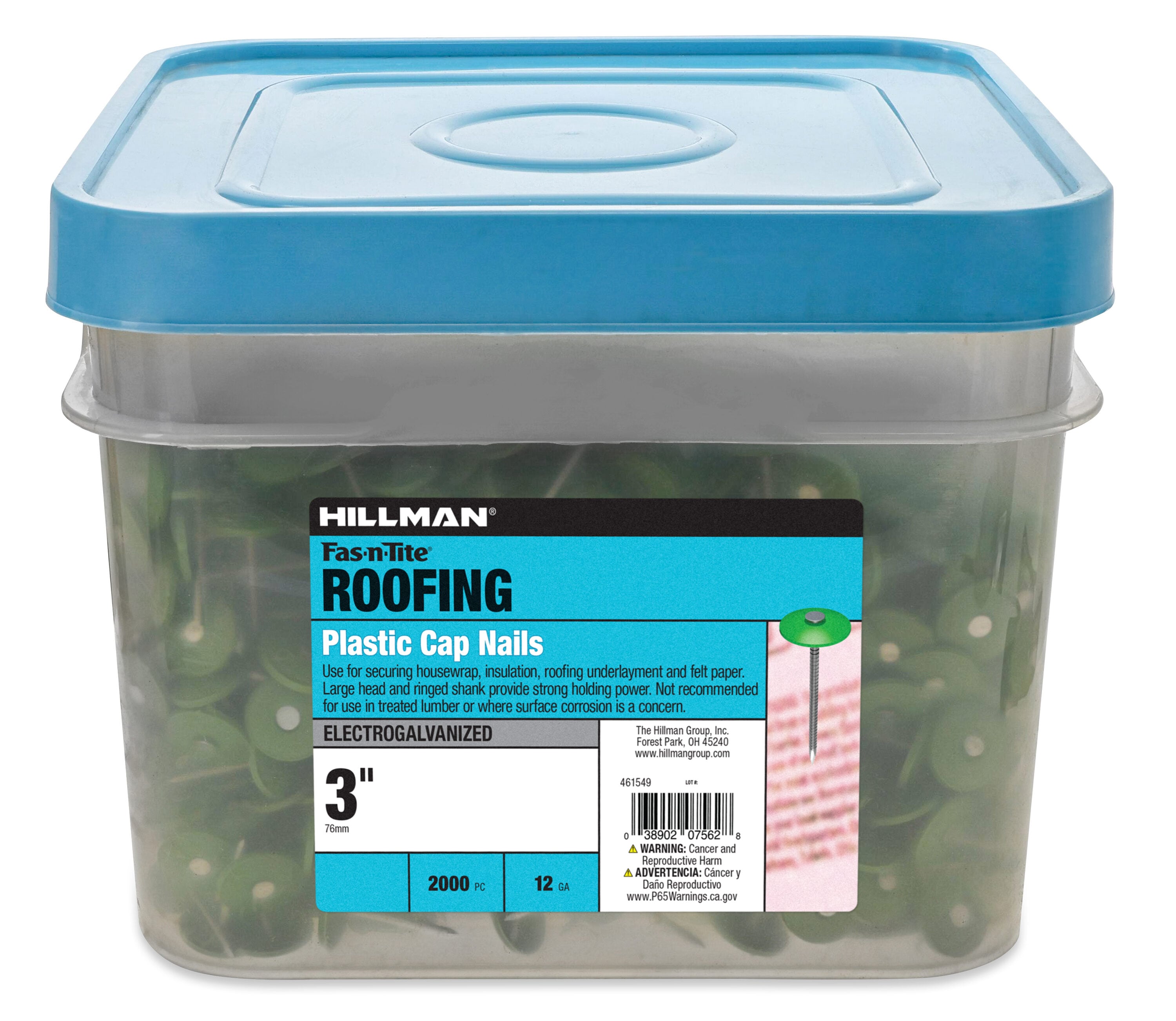 Fas-n-Tite 3-in 12 -Gauge Electro-Galvanized Plastic Cap Nails ( 2000 -Per Box ) #461549