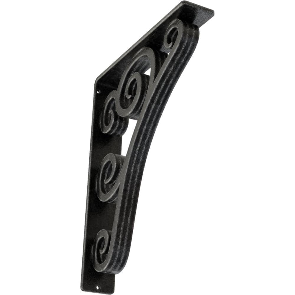 Ekena Millwork BKTM02X10X12TTNAPW Tristan 10-in x 2-in x 12-in Gray Wrought iron Countertop support bracket