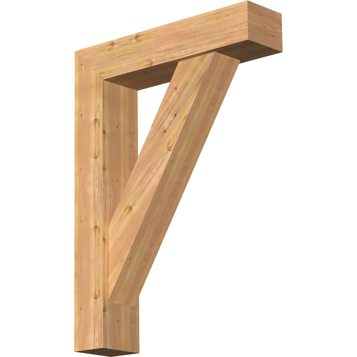 Ekena Millwork 1464892 Traditional Block Smooth Bracket with Offset Brace Western Red Cedar Wood Standard Bracket