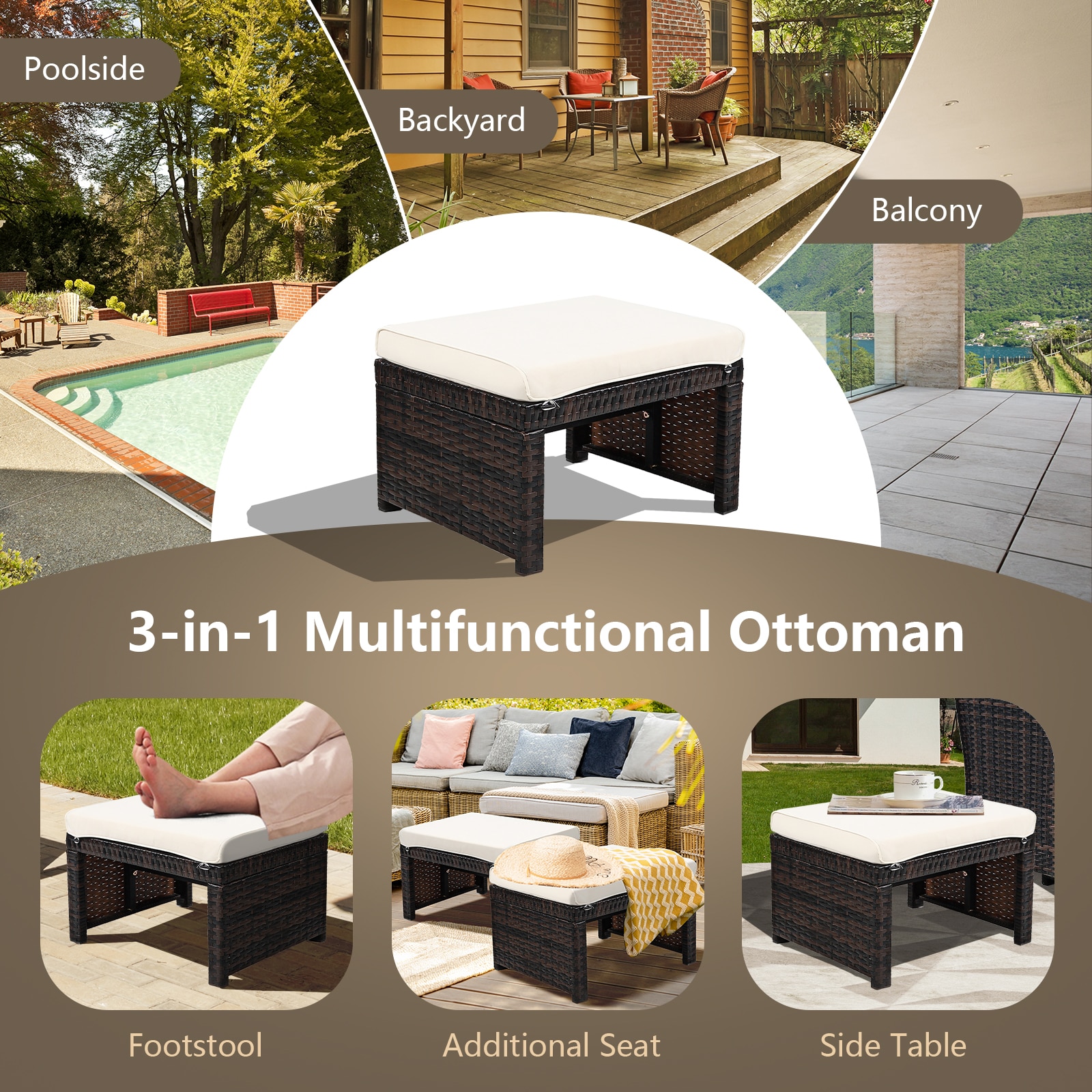 LIVIZA OUG67814WH Stools-Ottomans - View #4