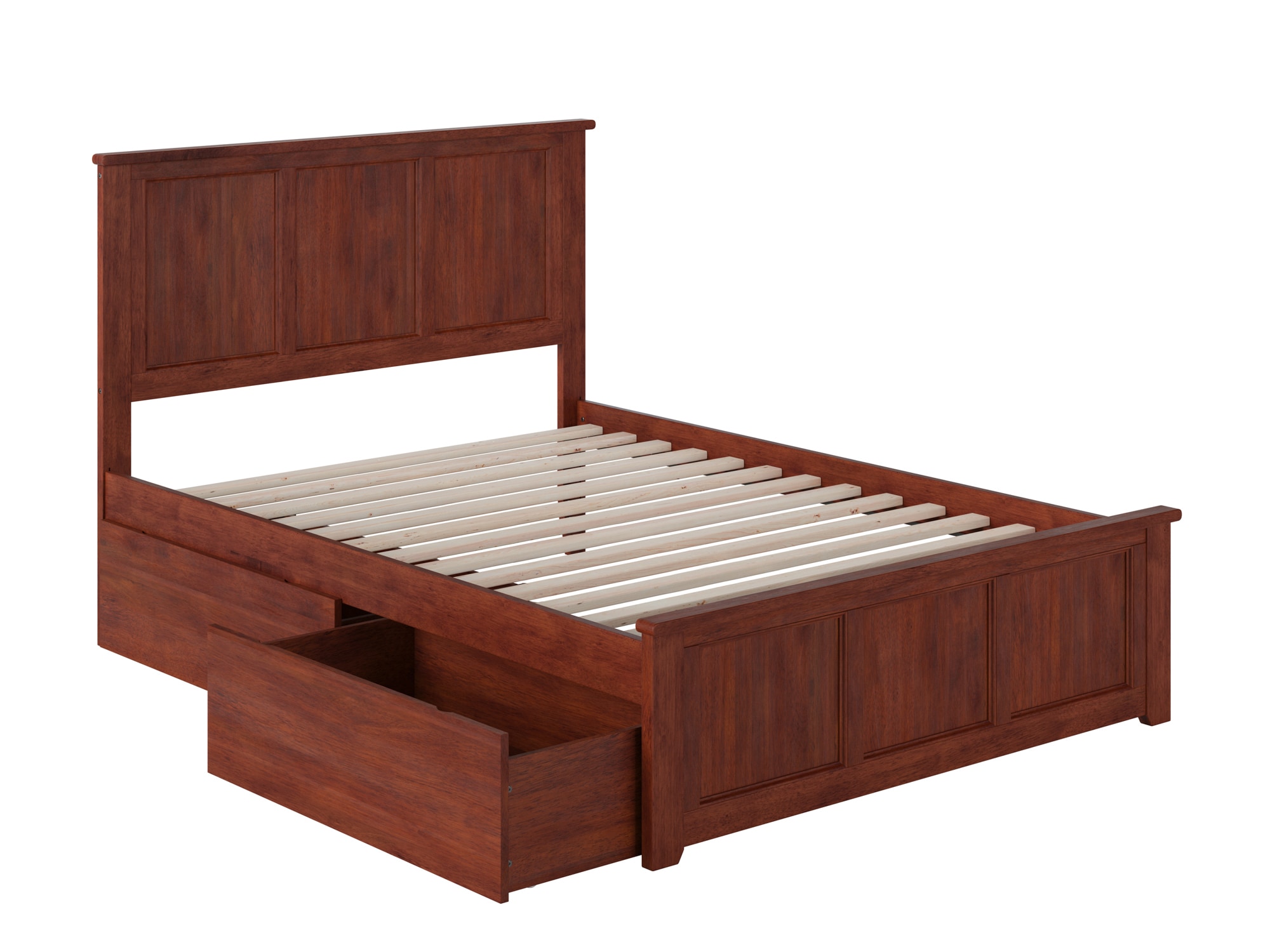 AFI Furnishings AR8636114 Madison Walnut Full Wood Platform Bed with Storage