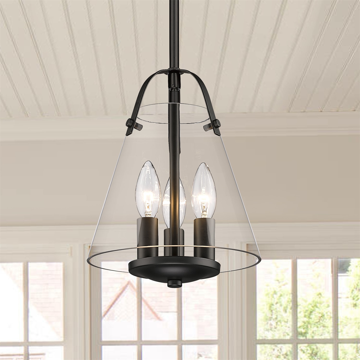 DEELIGHT D0102LJWHIBCZU-ZY Chandelier 1 -Light Black Modern/contemporary For Use in Bedrooms, Dining Rooms, Foyers, Kitchens, Living Rooms Chandelier