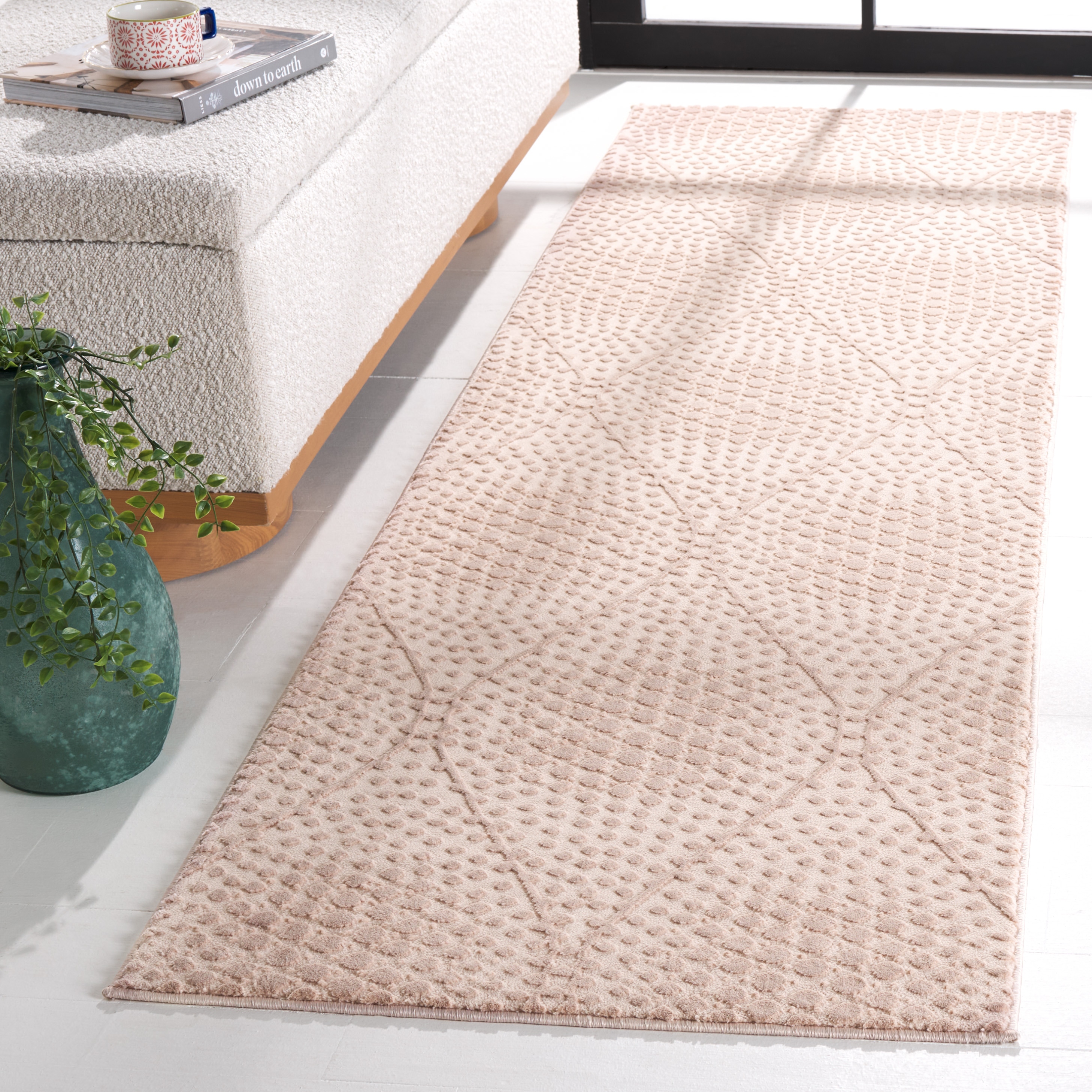 Revive 108U Pink 2 x 8 Rectangular Runner rug