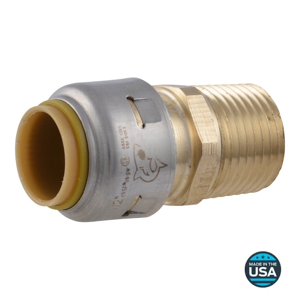 SharkBite UR120Z Max 1/2-in Push-to-Connect x 1/2-in MNPT Male Adapter