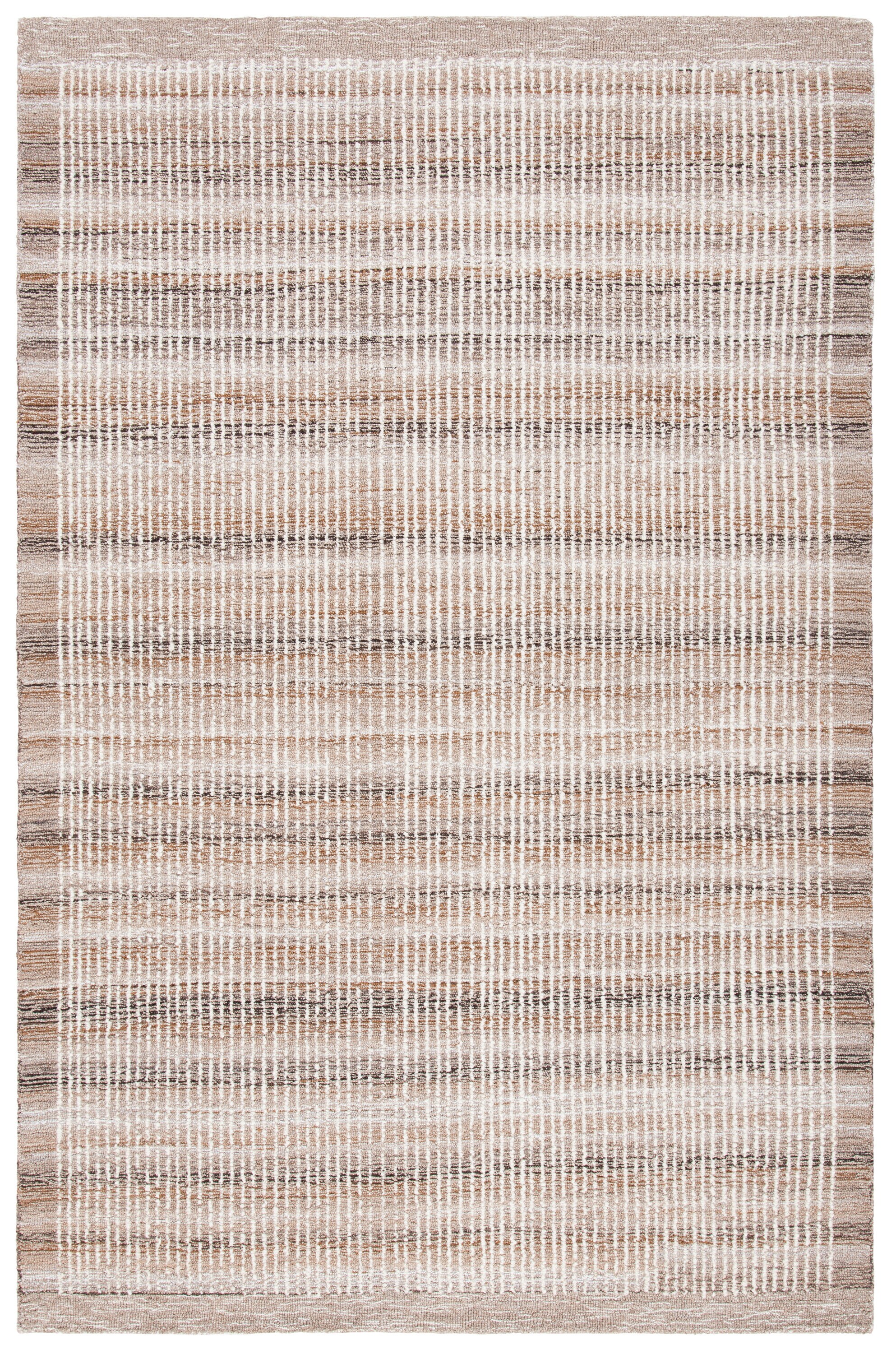 Safavieh MET151T-5 Metro Gieneke 5 x 8 (ft) Tufted Wool Ivory/Light Brown Rectangular Indoor Border Bohemian/Eclectic Area rug