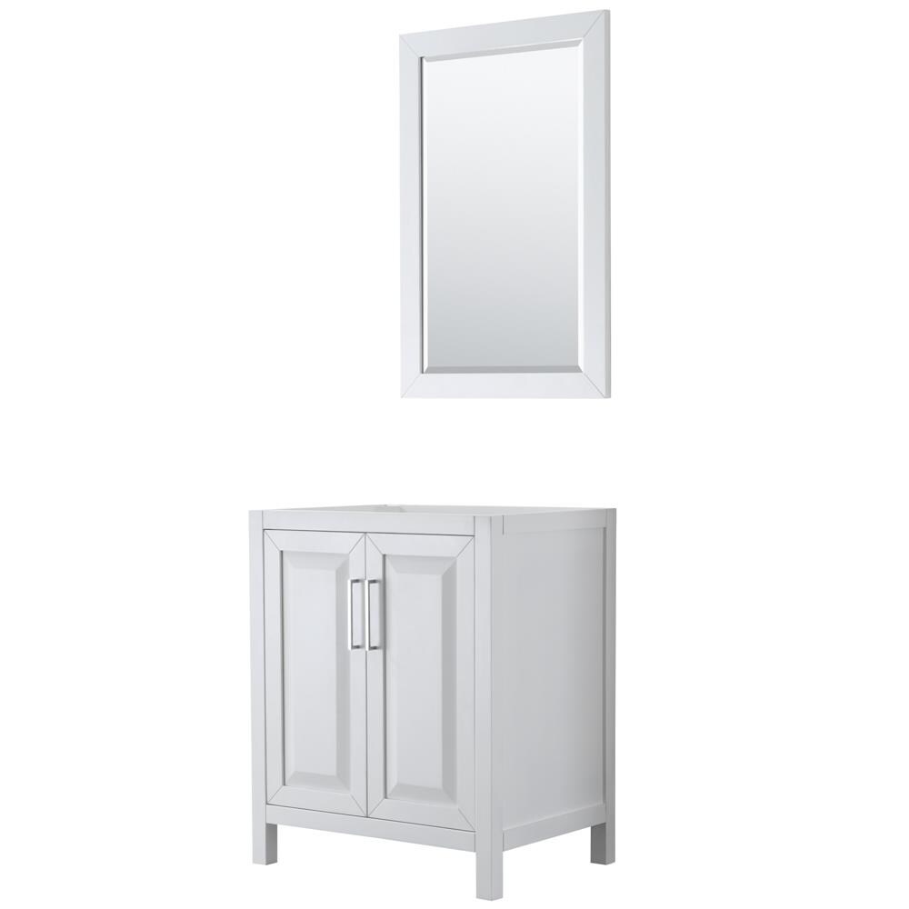 Wyndham Collection WCV252530SWHCXSXXM24 Daria 30-in White with Polished Chrome Trim (Mirror Included)