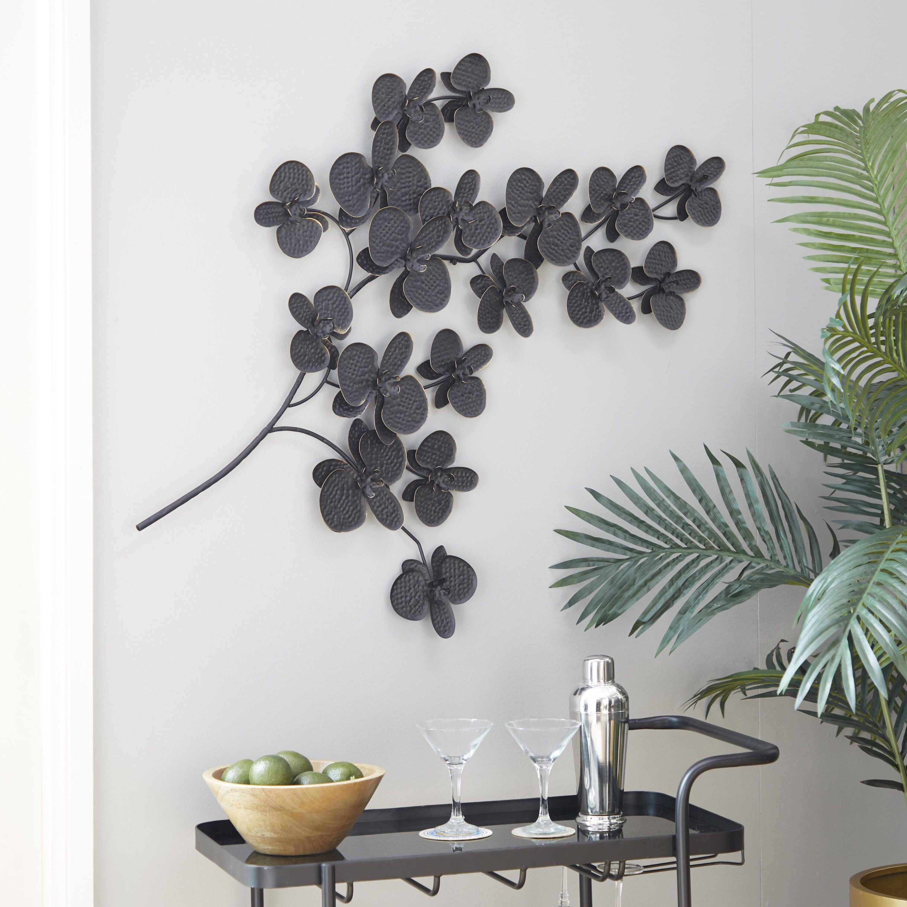 Grayson Lane 84801 31-Inches W x 46-Inches H Metal Orchid Floral Wall sculpture