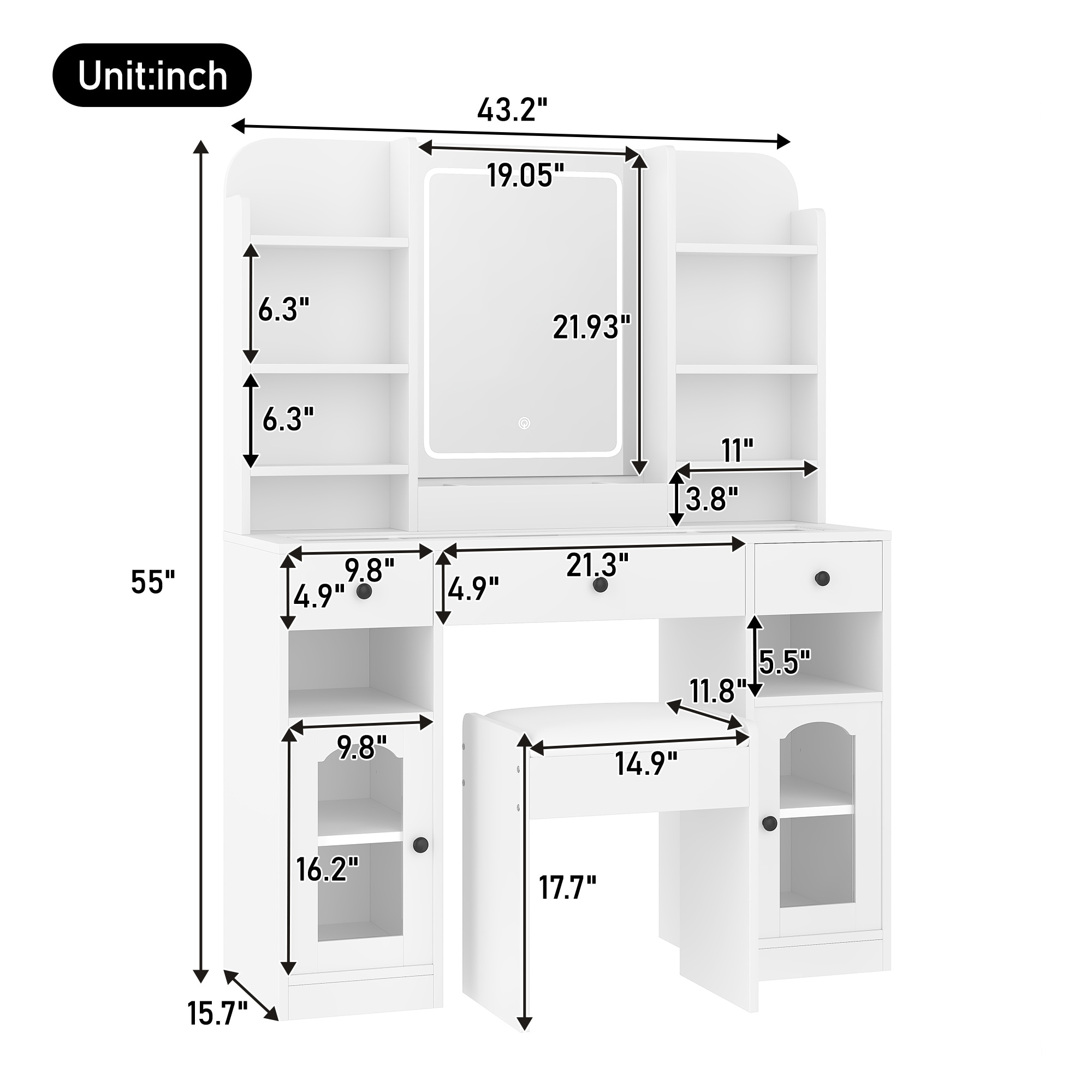 Boyel Living BLID0W250566396 Bedroom-Vanities - View #3