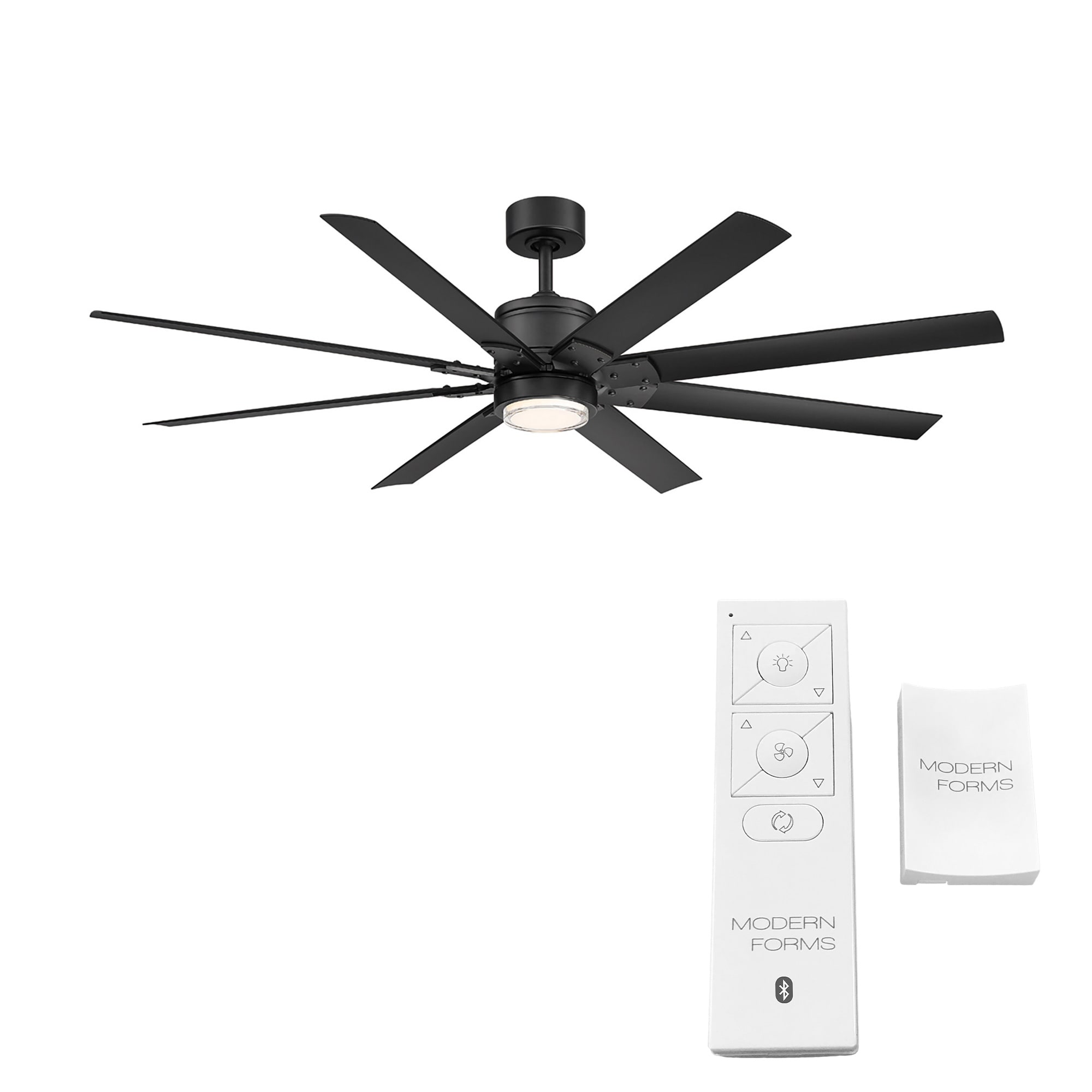 Modern Forms Renegade 52-in Matte black Integrated LED Indoor/Outdoor Smart Ceiling Fan with Light and Remote (8-Blade) FR-W2001-52L-MB Sansujyuku sansujyuku.com