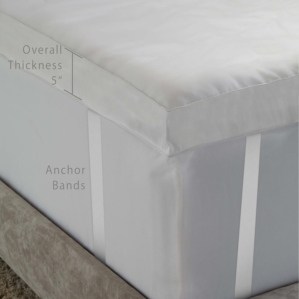 2'' Inch Deep Mattress Topper Luxury Hotel Quality Duck Feather Mattress  Protector Corner Straps in All Sizes 