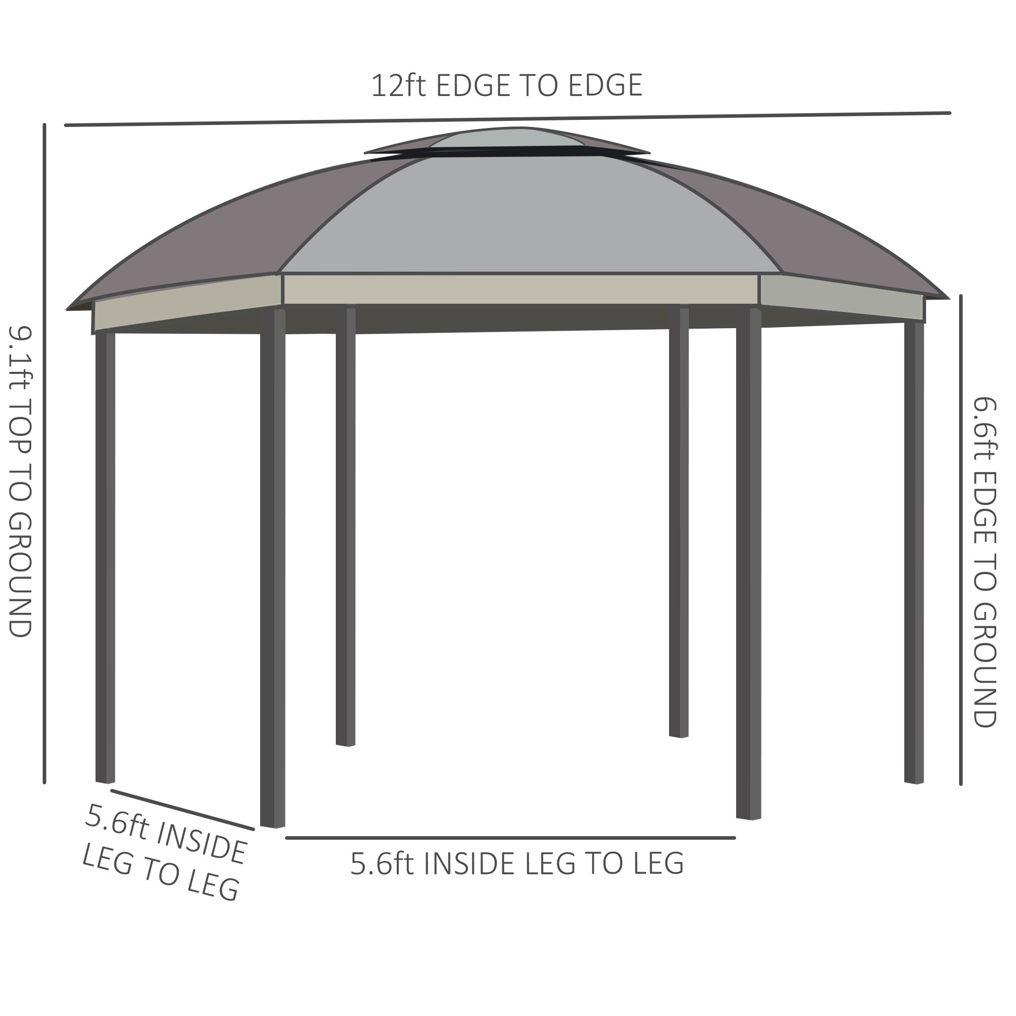 Outsunny 84C-214BN Wood-Resin-Gazebos - View #3