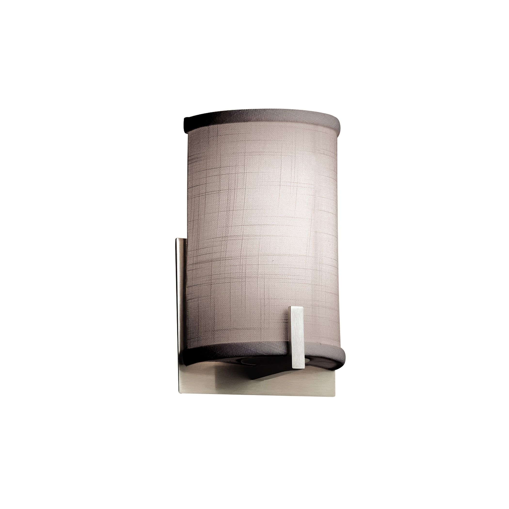 Justice Design Group FAB-5531-GRAY-NCKL Textile Century 5.5-in W 1-Light Brushed Nickel Transitional Wall Sconce