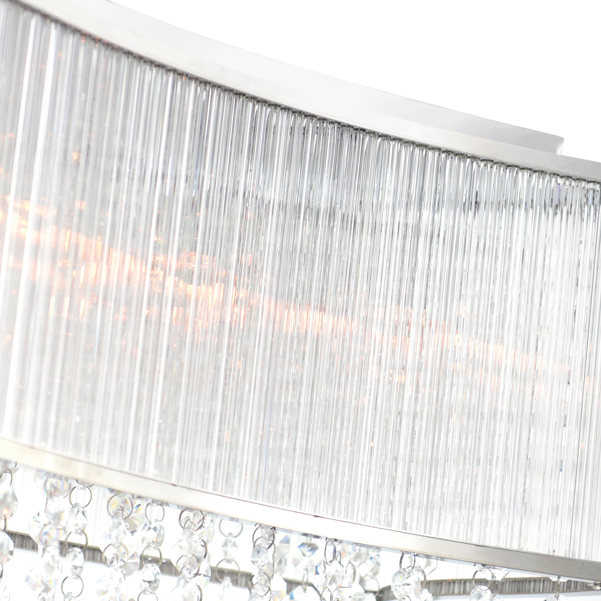 Elsa 6-Light Chrome Drum Shade Crystal Beaded Chandelier