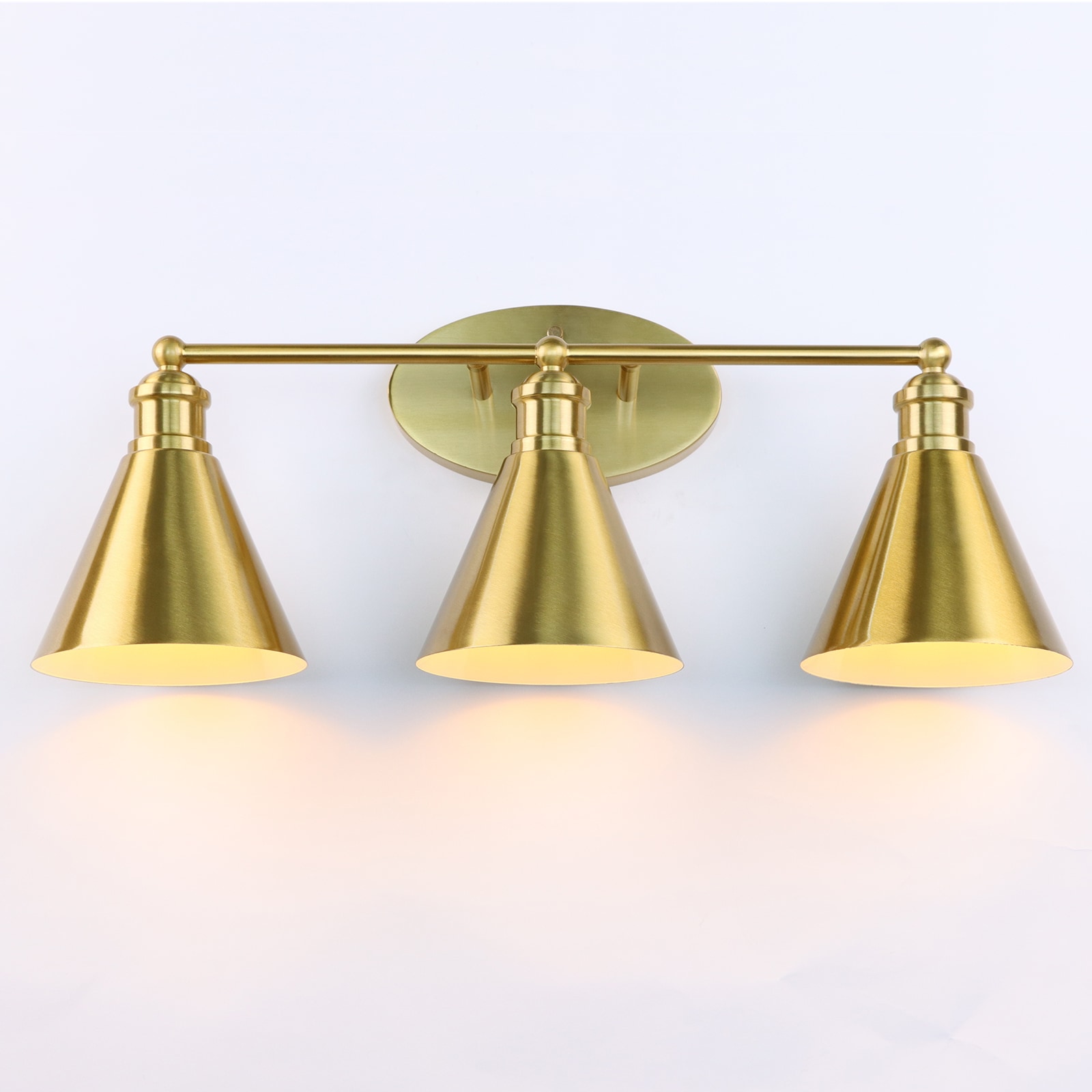 LTMATE LSWL048-SB JAZAVA 23.87-in 3 -Light Gold Industrial Vanity light