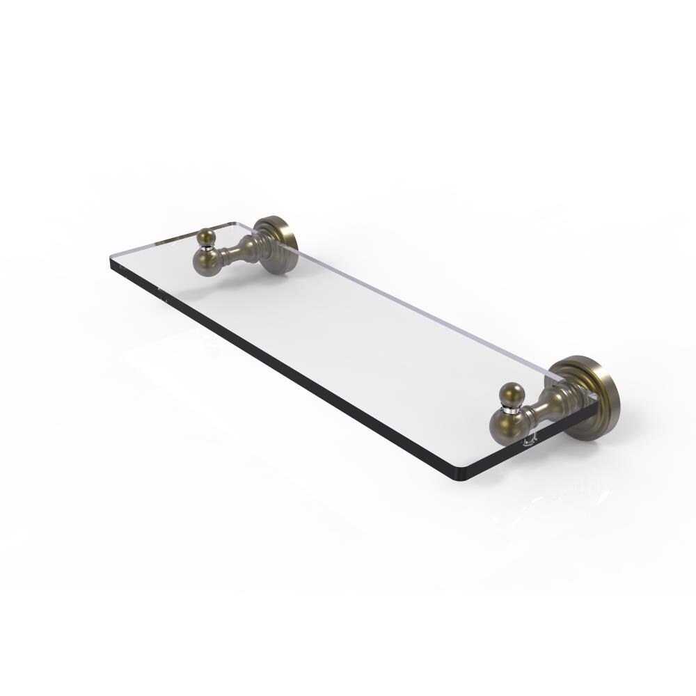 Allied Brass WP-1/16-ABR Waverly Place Antique 1-Tier Brass Wall Mount Bathroom Shelf (16-in X 2.5-in X 5-in)
