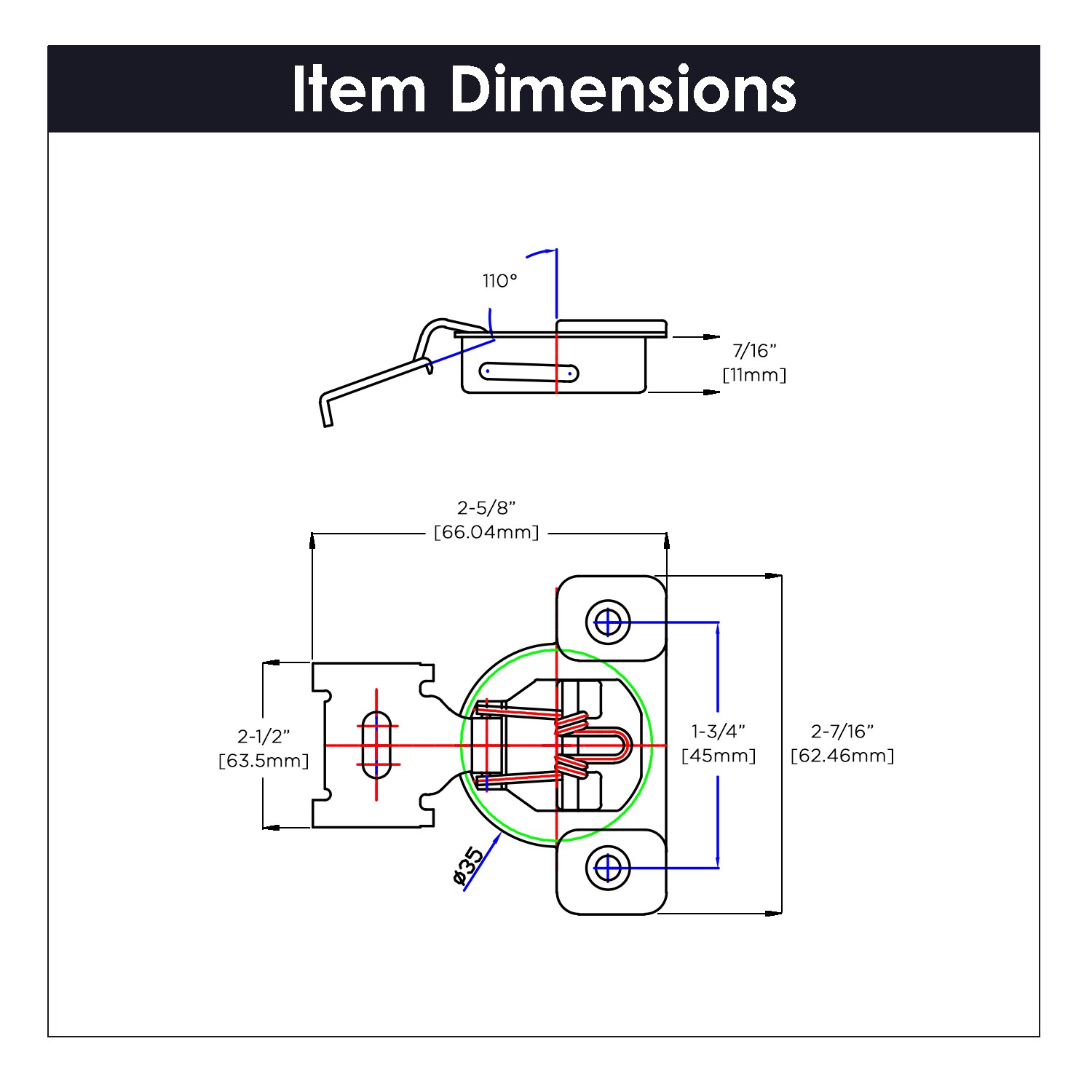 Hickory Hardware P5125-14-10B Cabinet-Hinges - View #6