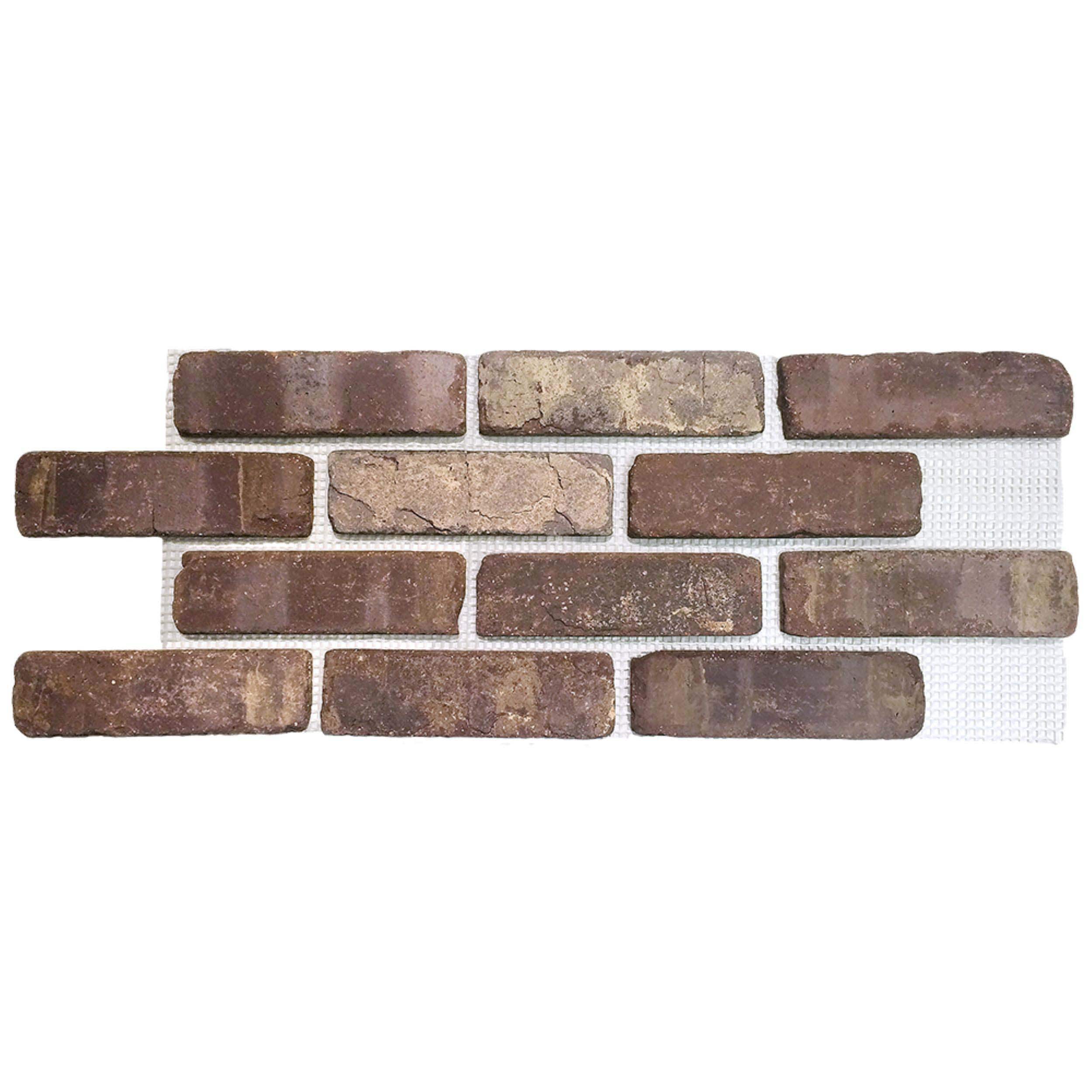 Old Mill Thin Brick Systems BW-370013CS Brickwebb 10.5-in x 28-in Cafe Mocha Brick Veneer Panel 8.7 Square feet