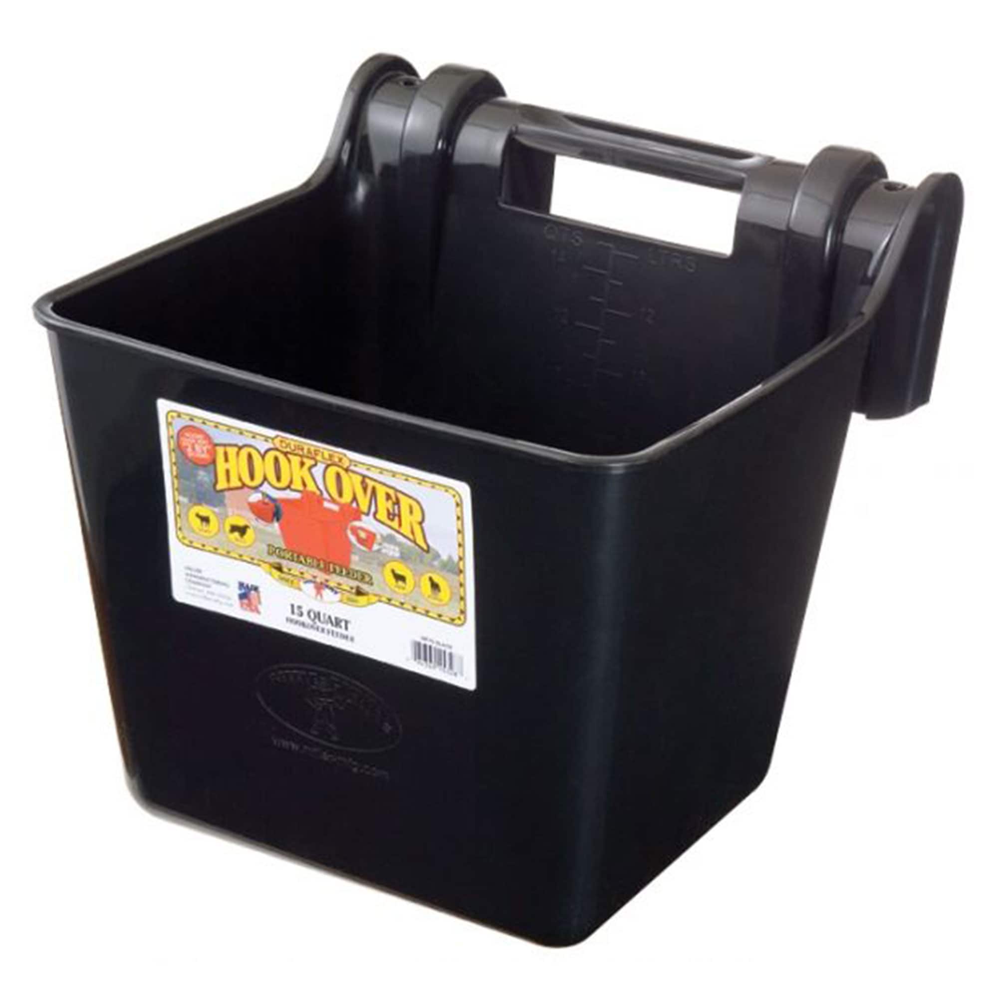 Little Giant  HF15BLACK Heavy Duty 15 Quart Mountable Plastic Hook Feeder Black