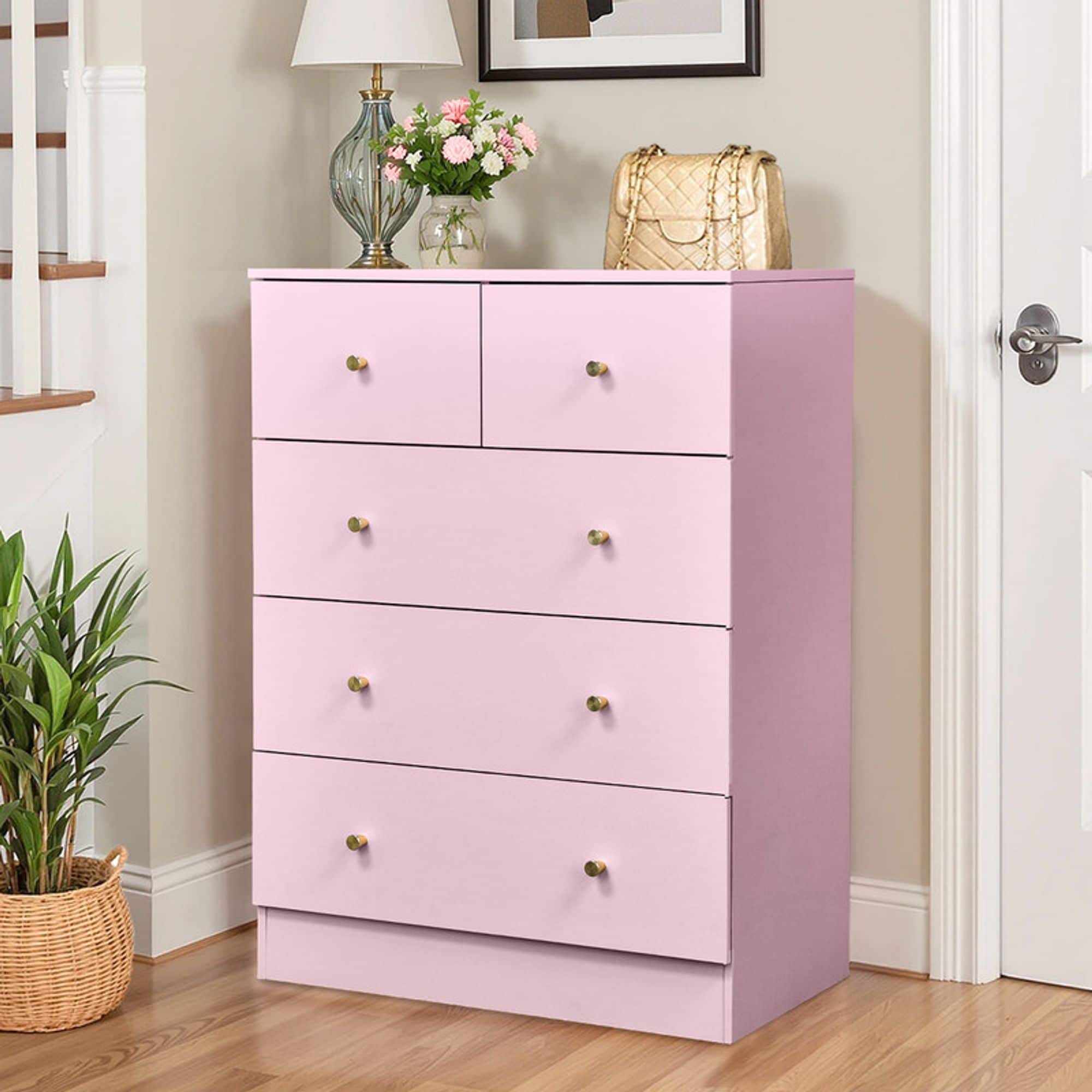 Winado -  5 Drawer Dresser for Bedroom and Chest of Drawers with Sturdy Construction Wood Storage...